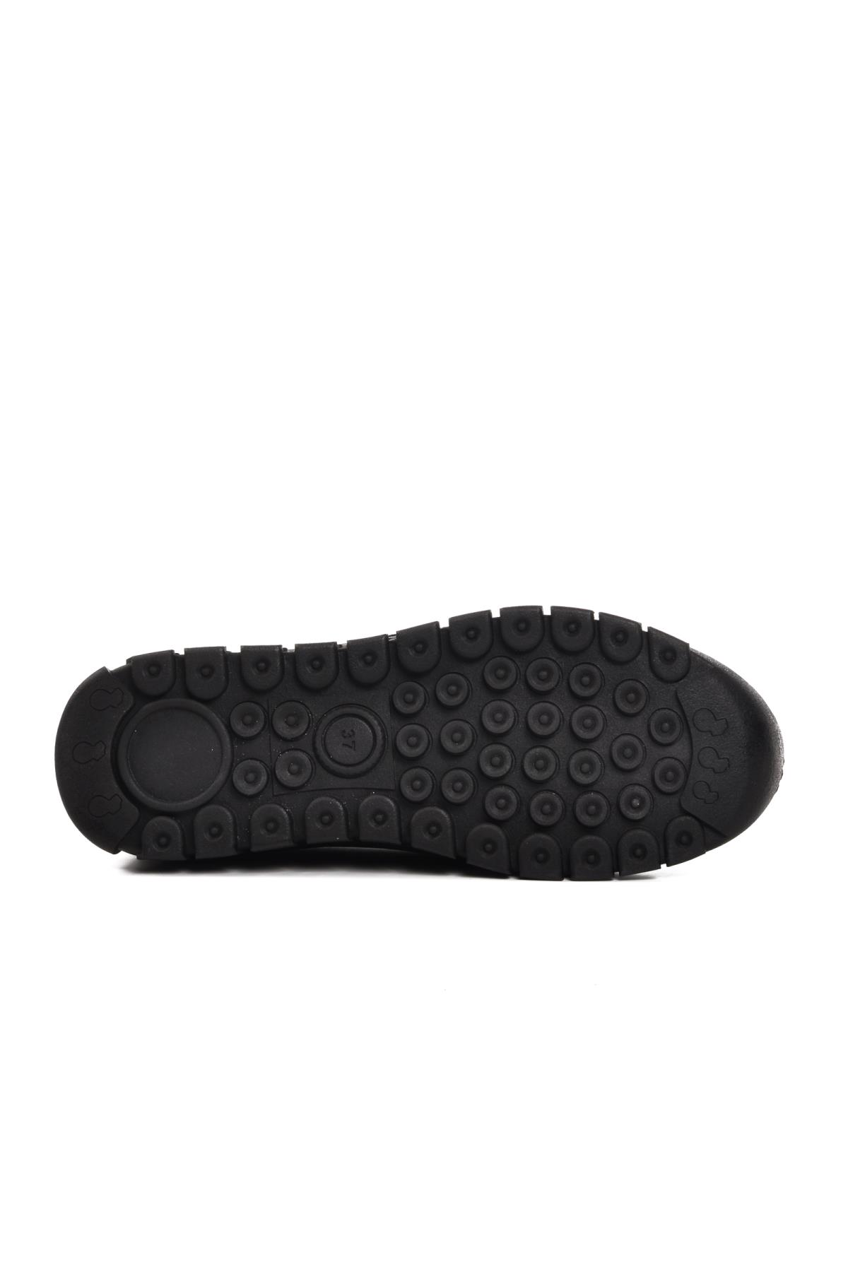 9059-25K Siyah Hakiki Deri Kadın Günlük Ayakkabı - Görsel 6