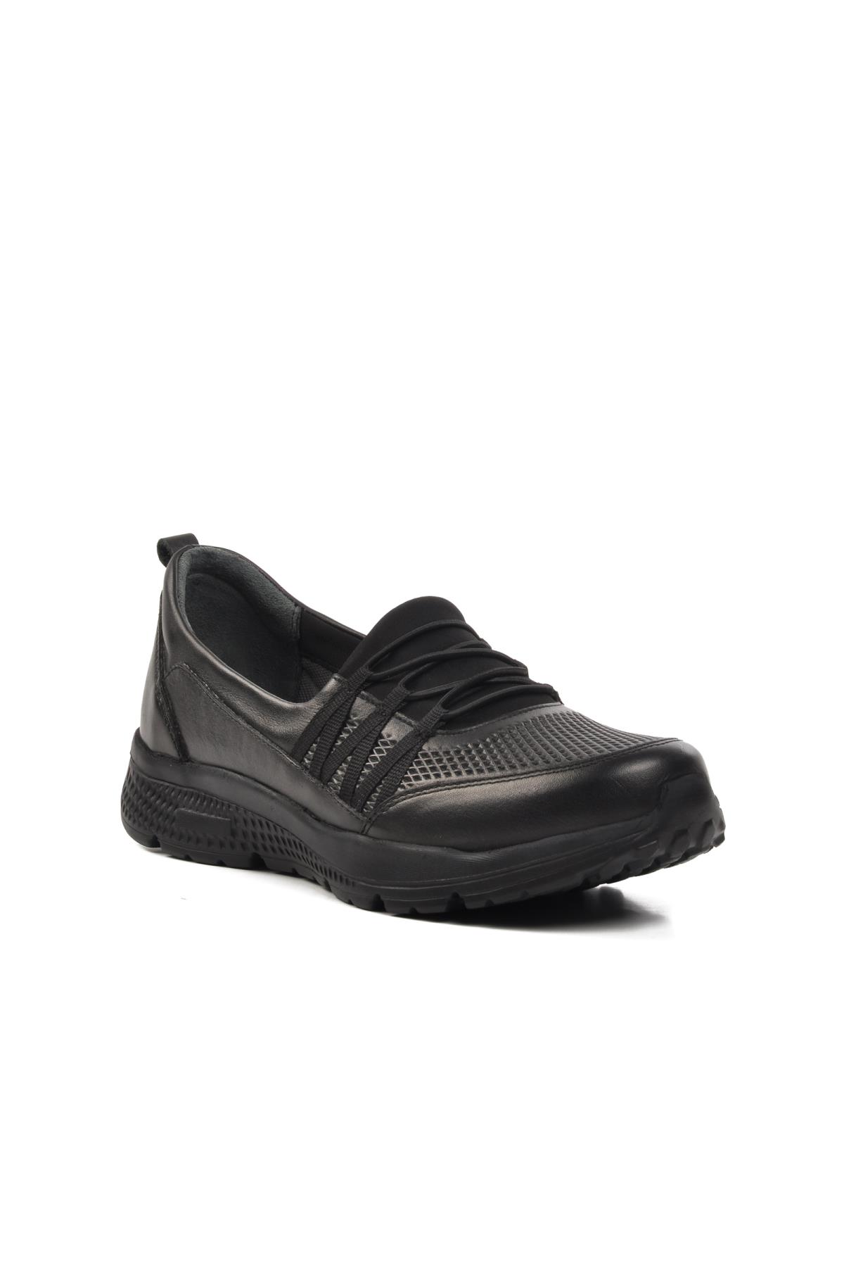 017-D Siyah Deri Kadın Günlük Ayakkabı - Görsel 2