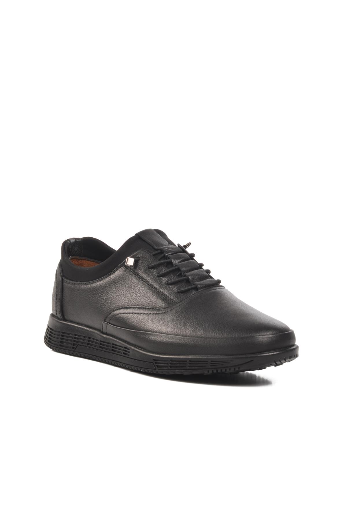 008 Siyah Jel Taban Hakiki Deri Erkek Günlük Ayakkabı - Görsel 2