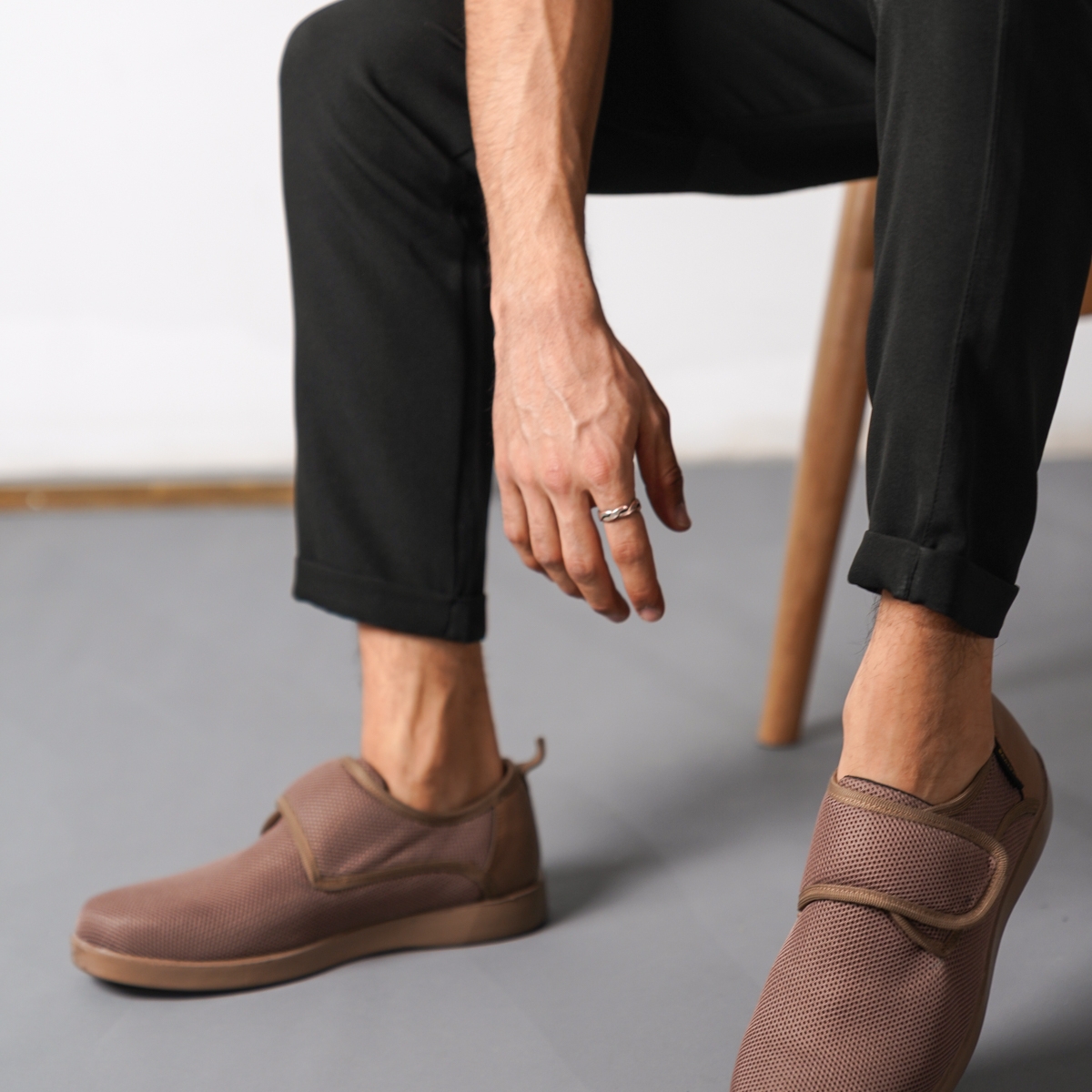 D3250 Günlük Ortopedik Cırtlı Garantili Erkek Klasik Ayakkabı - Görsel 3