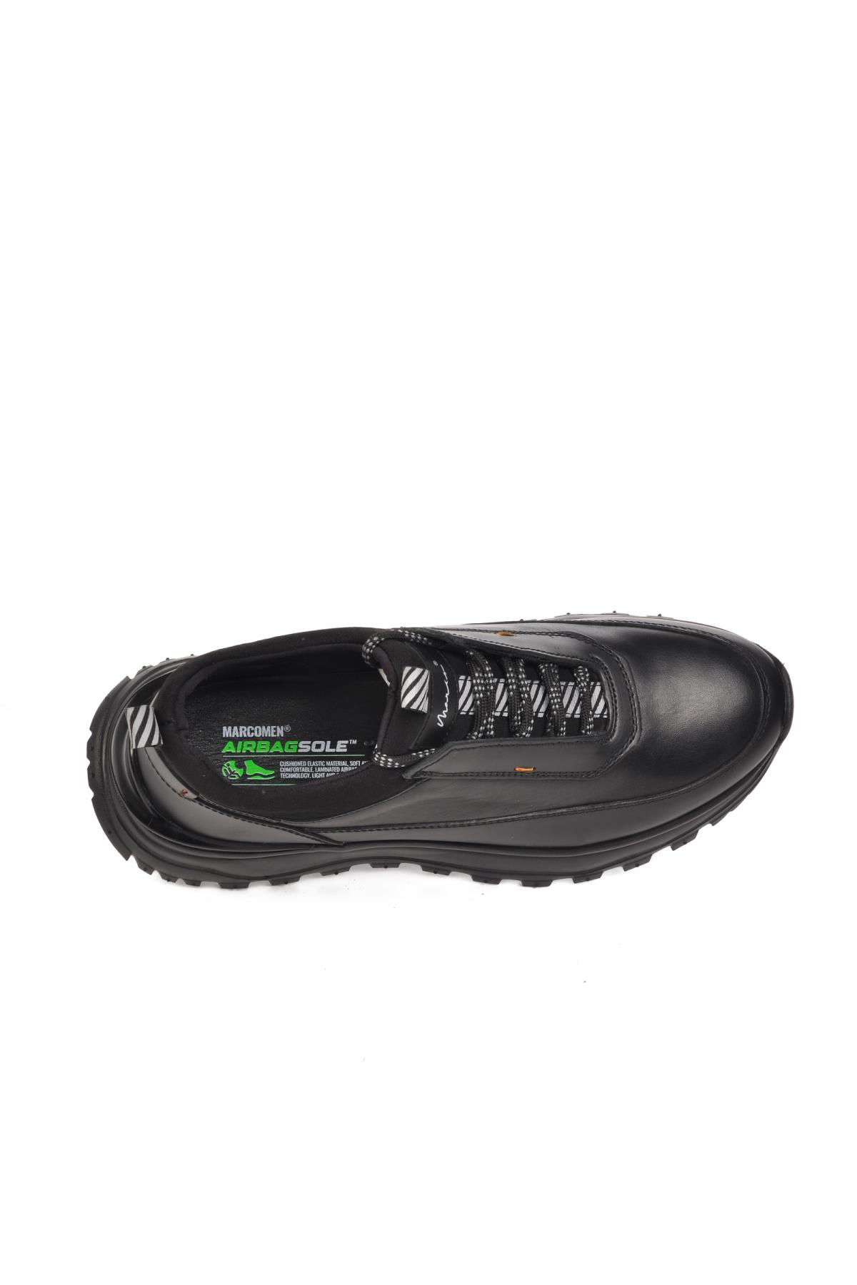 152-20337 Siyah Hakiki Deri Erkek Günlük Ayakkabı - Görsel 5