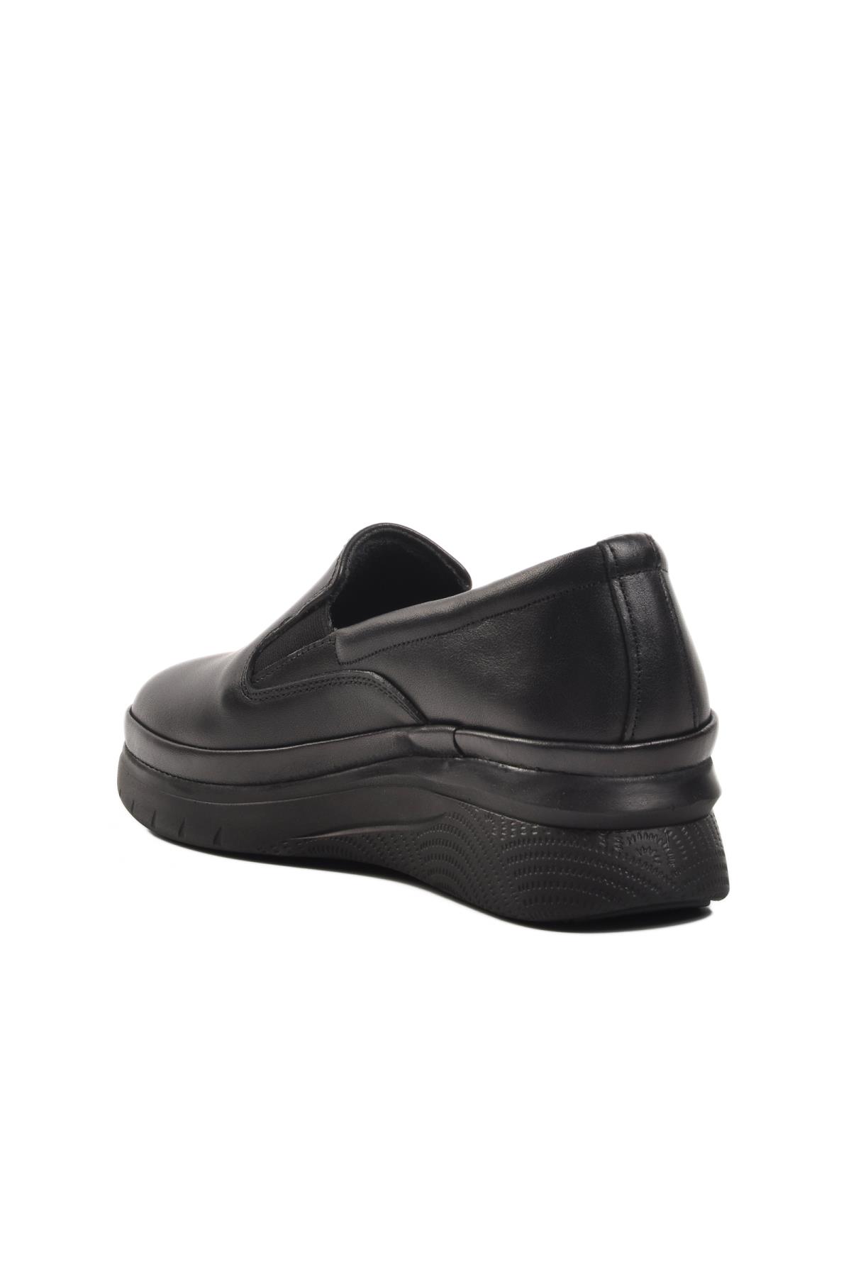 24322148K Siyah Hakiki Deri Kadın Günlük Ayakkabı - Görsel 5