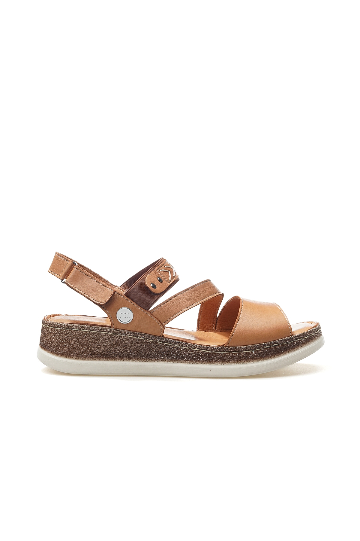 Kadın Hakiki Deri Topuklu Günlük Sandalet 25y D25ys-2540 Z Taba - Görsel 2