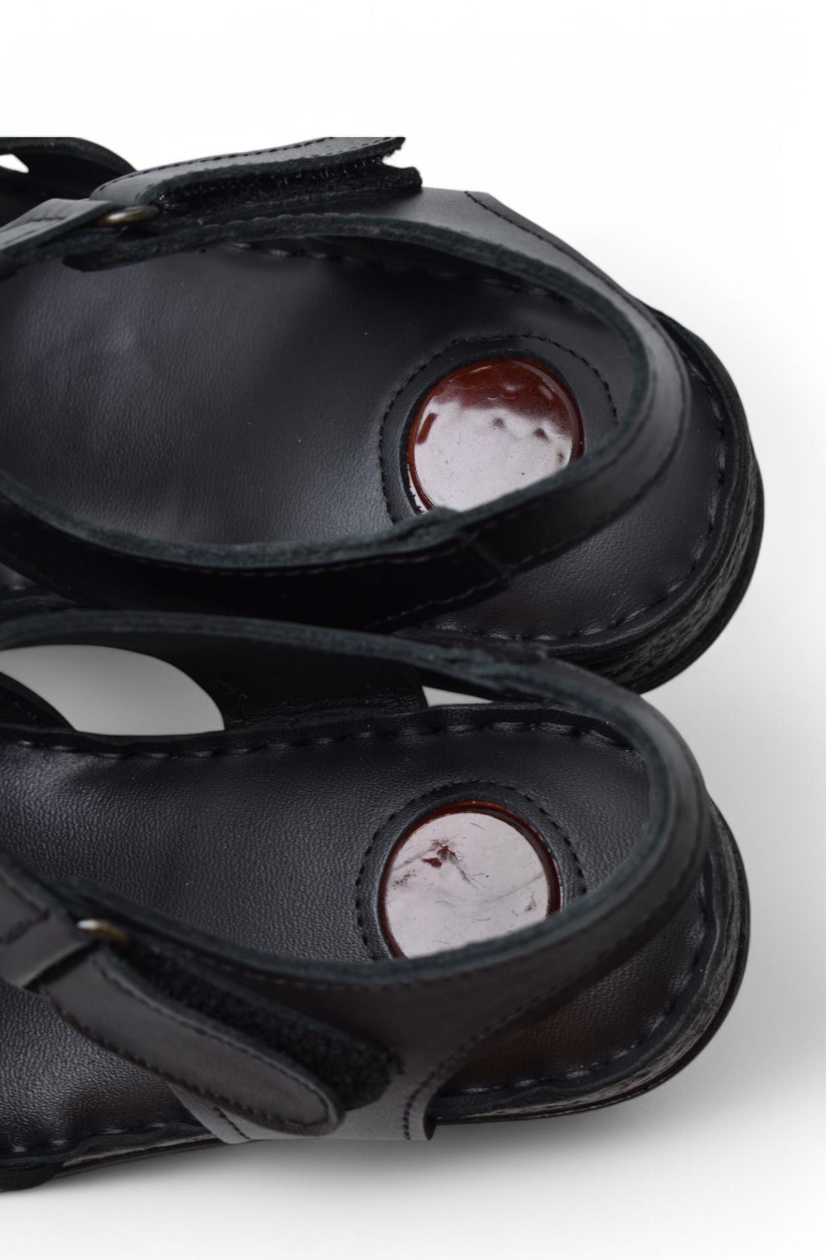 203 TAM ORTOPEDİK Hakiki Deri Kadın Sandalet Topuk Jel Taban Kadın Deri Sandalet - Görsel 6