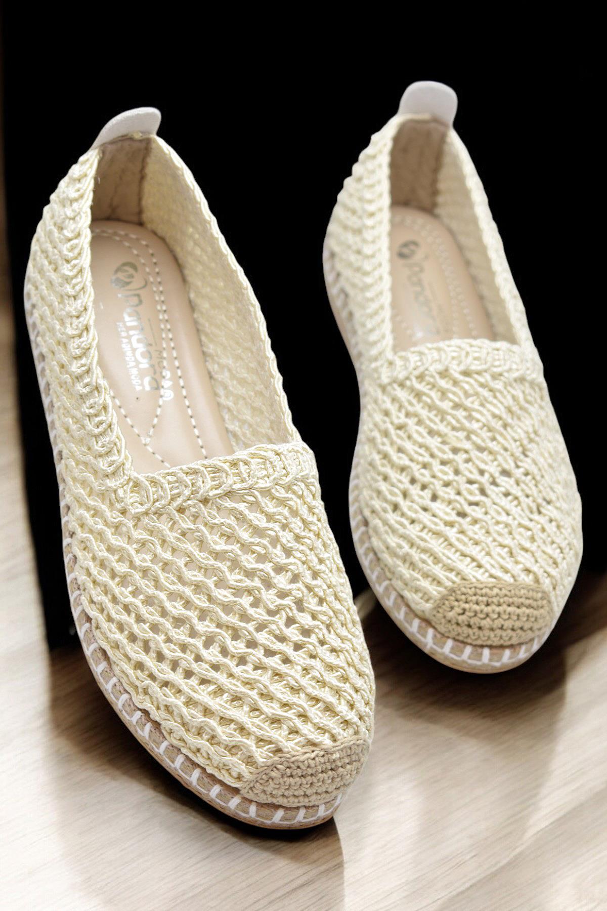 Y25.82.199 Rahat Taban Günlük Kadın Örgü Babet Ayakkabı Kadın Spor Babet - Görsel 2