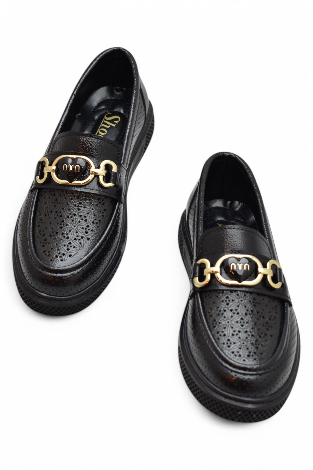 398 Rahat Taban Günlük Kadın Ayakkabı Tokalı Kadın Ayakkabı Laofer Oxfort Kadın Casual Ayakkabı - Görsel 3