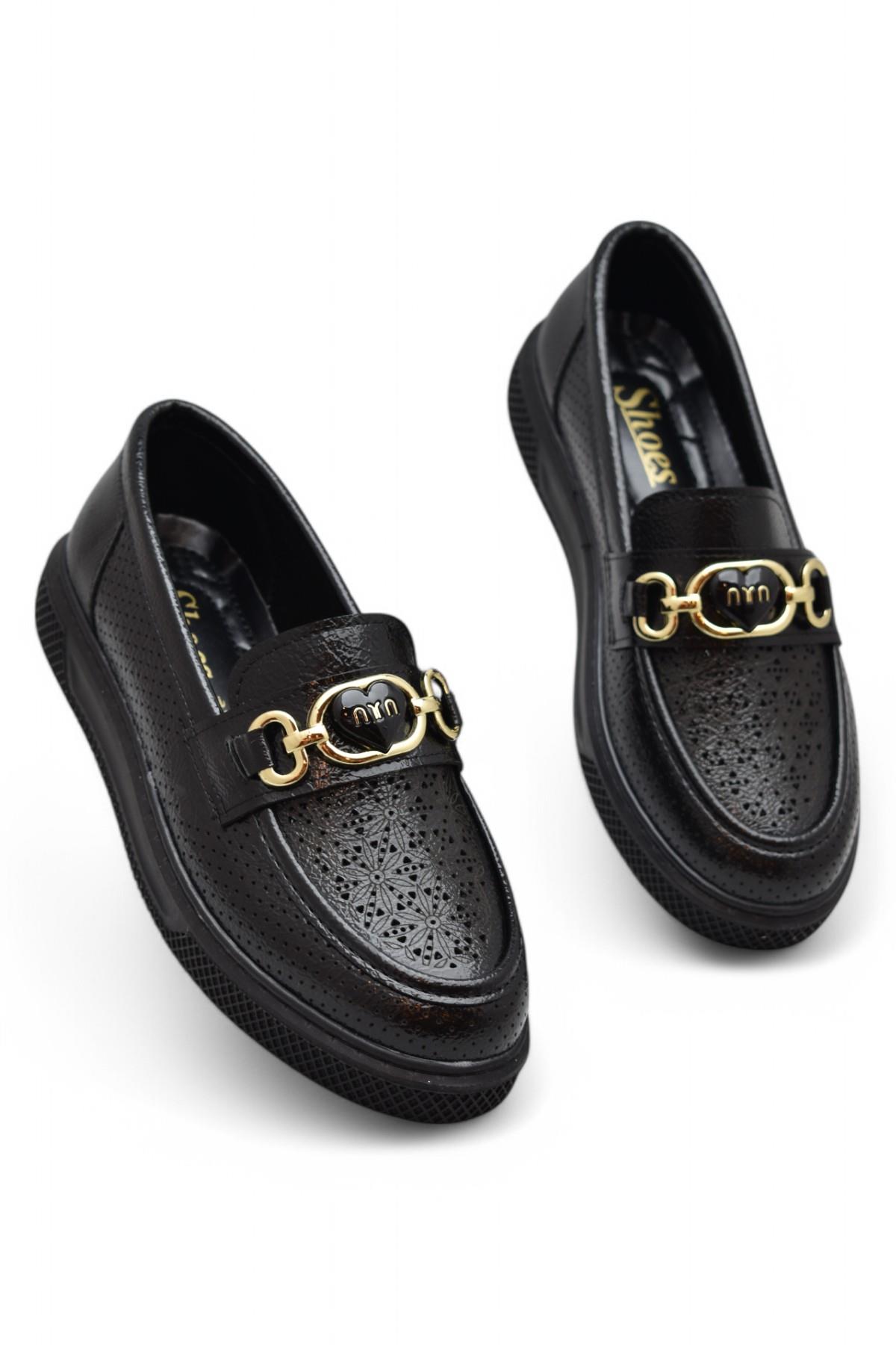 398 Rahat Taban Günlük Kadın Ayakkabı Tokalı Kadın Ayakkabı Laofer Oxfort Kadın Casual Ayakkabı - Görsel 4