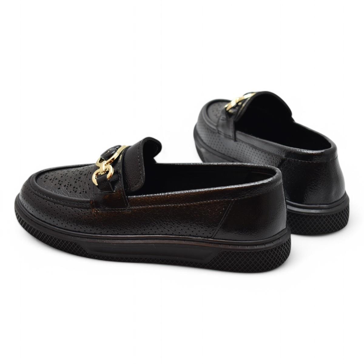 398 Rahat Taban Günlük Kadın Ayakkabı Tokalı Kadın Ayakkabı Laofer Oxfort Kadın Casual Ayakkabı - Görsel 7