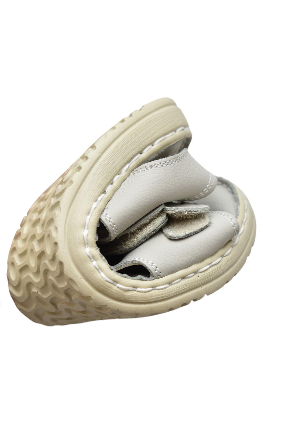 088 Topuk Jelli Tam Ortopedik Taban Hakiki Deri Erkek Sandalet Cırtlı Sandalet - Görsel 6