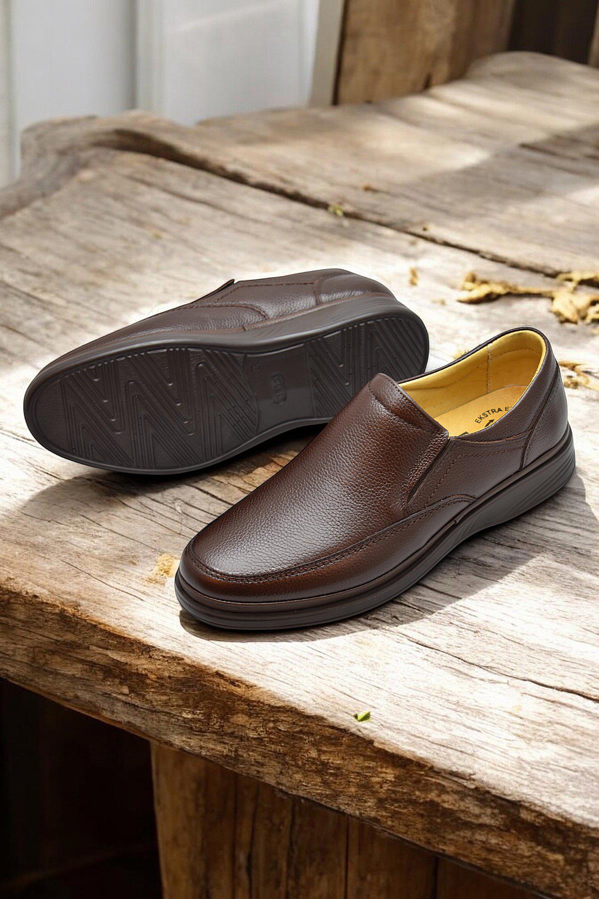 TAB8050 Ortopedik Taban Hakiki Deri Erkek Ayakkabı Mevsimlik Baba Ayakkabısı - Görsel 4