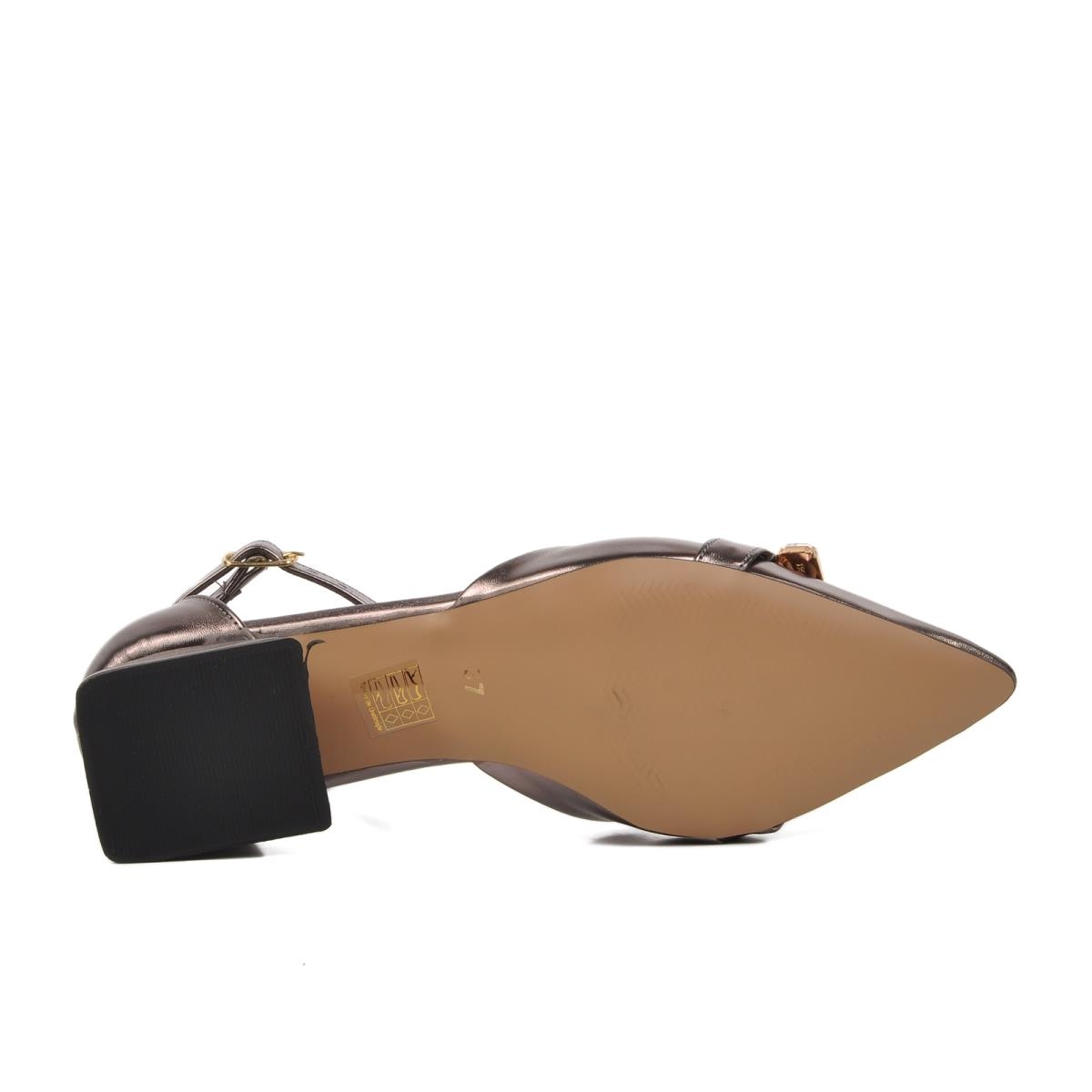 326184 Platin Kadın Taşlı Abiye Ayakkabı - Görsel 3