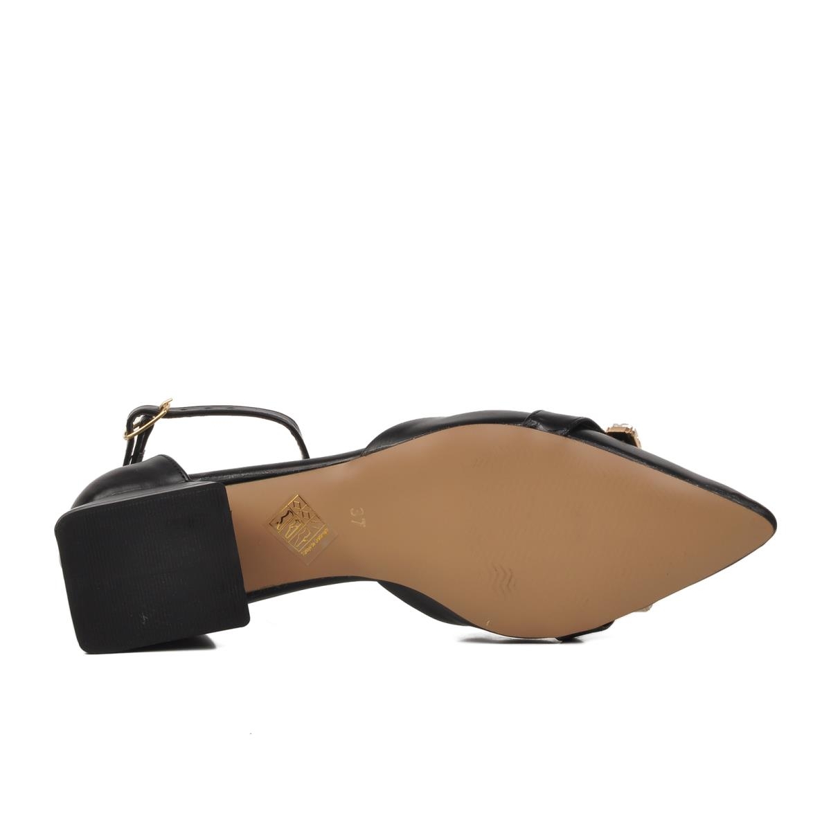 326184 Siyah Kadın Taşlı Abiye Ayakkabı - Görsel 3