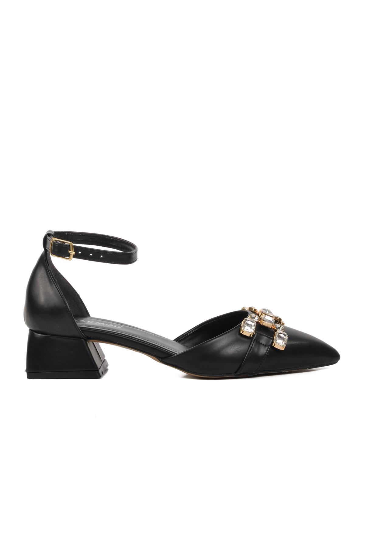 326184 Siyah Kadın Taşlı Abiye Ayakkabı - Görsel 9