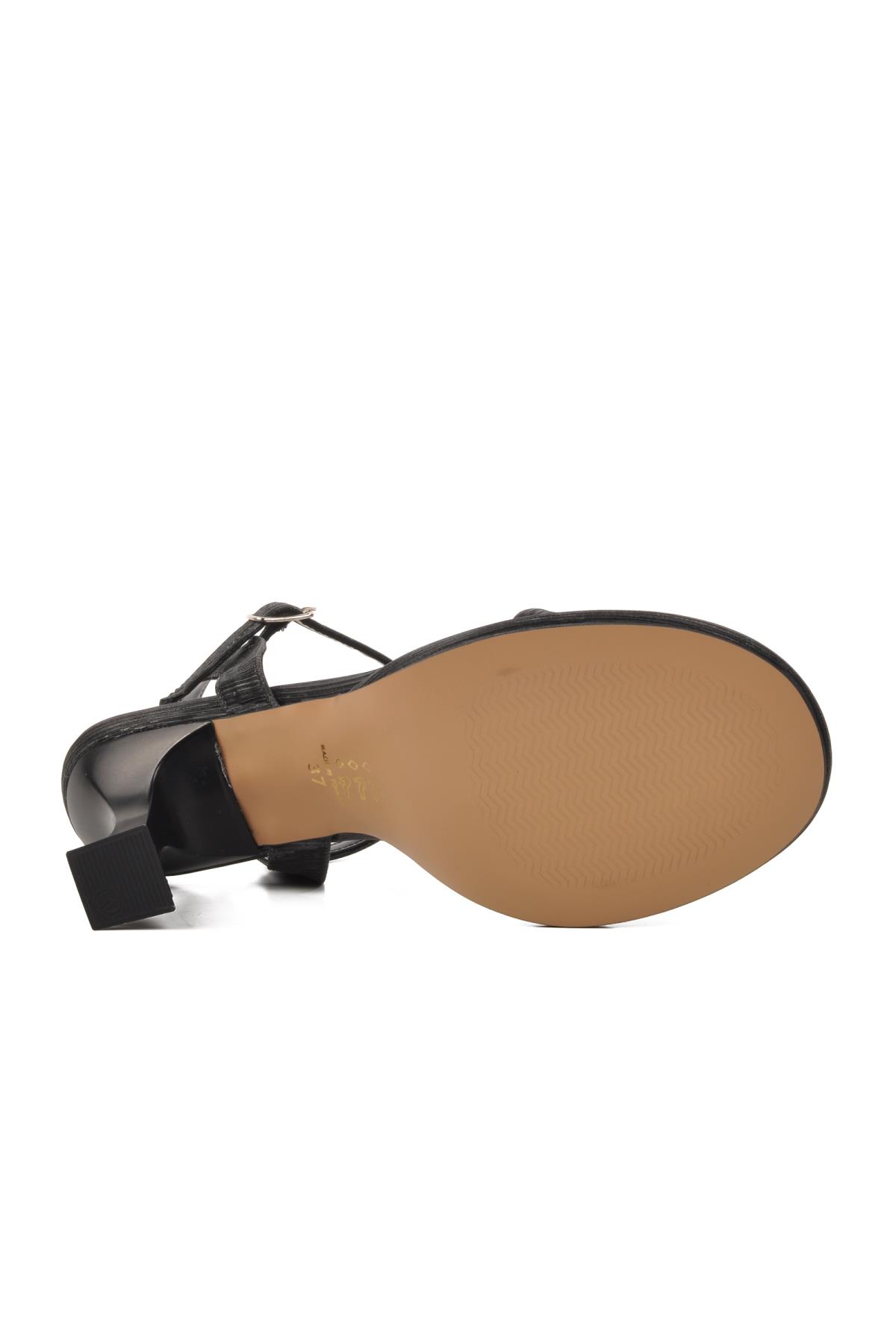 336472 Siyah Kadın Topuklu Sandalet - Görsel 8