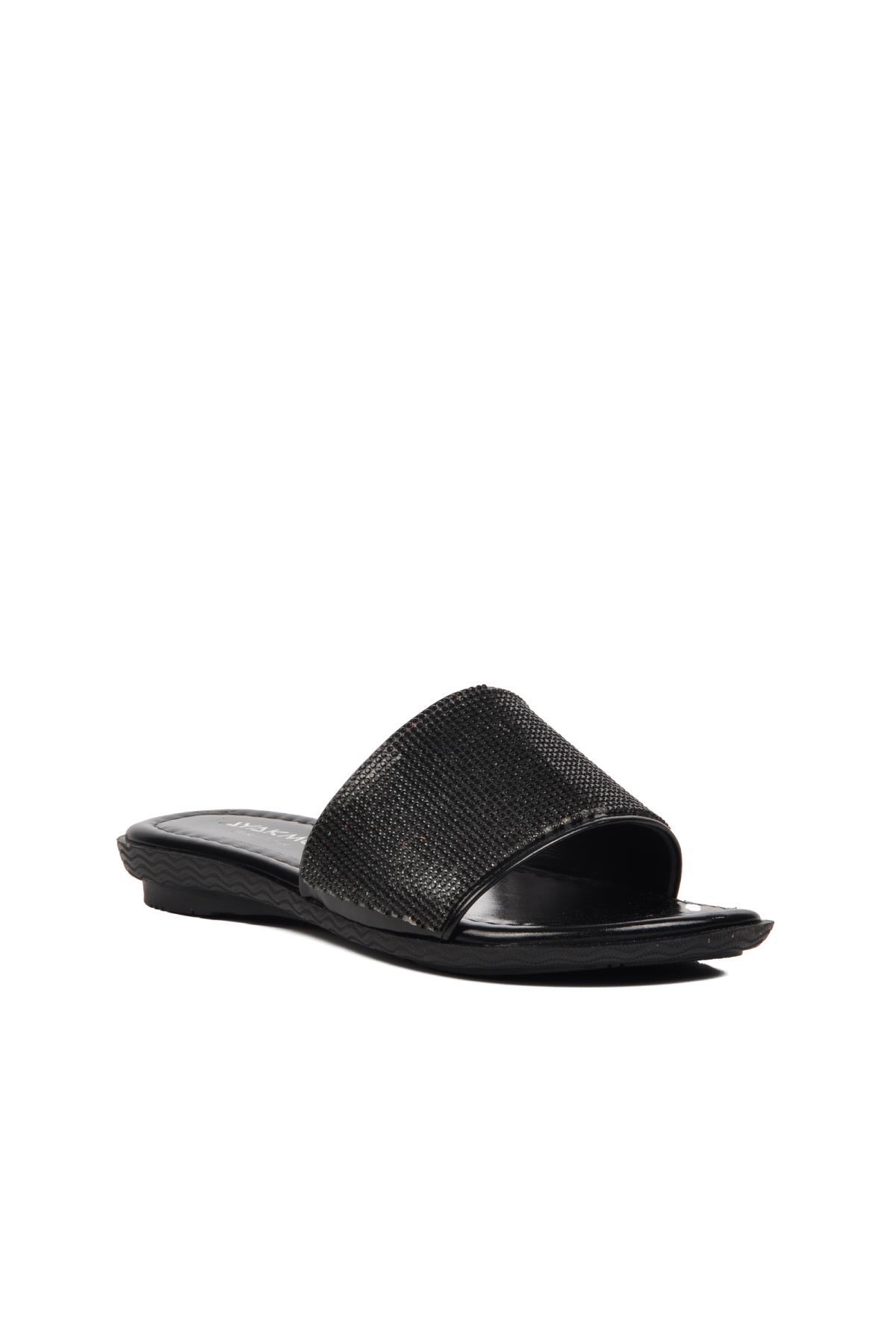 246012 Siyah Taşlı Kadın Terlik - Görsel 4
