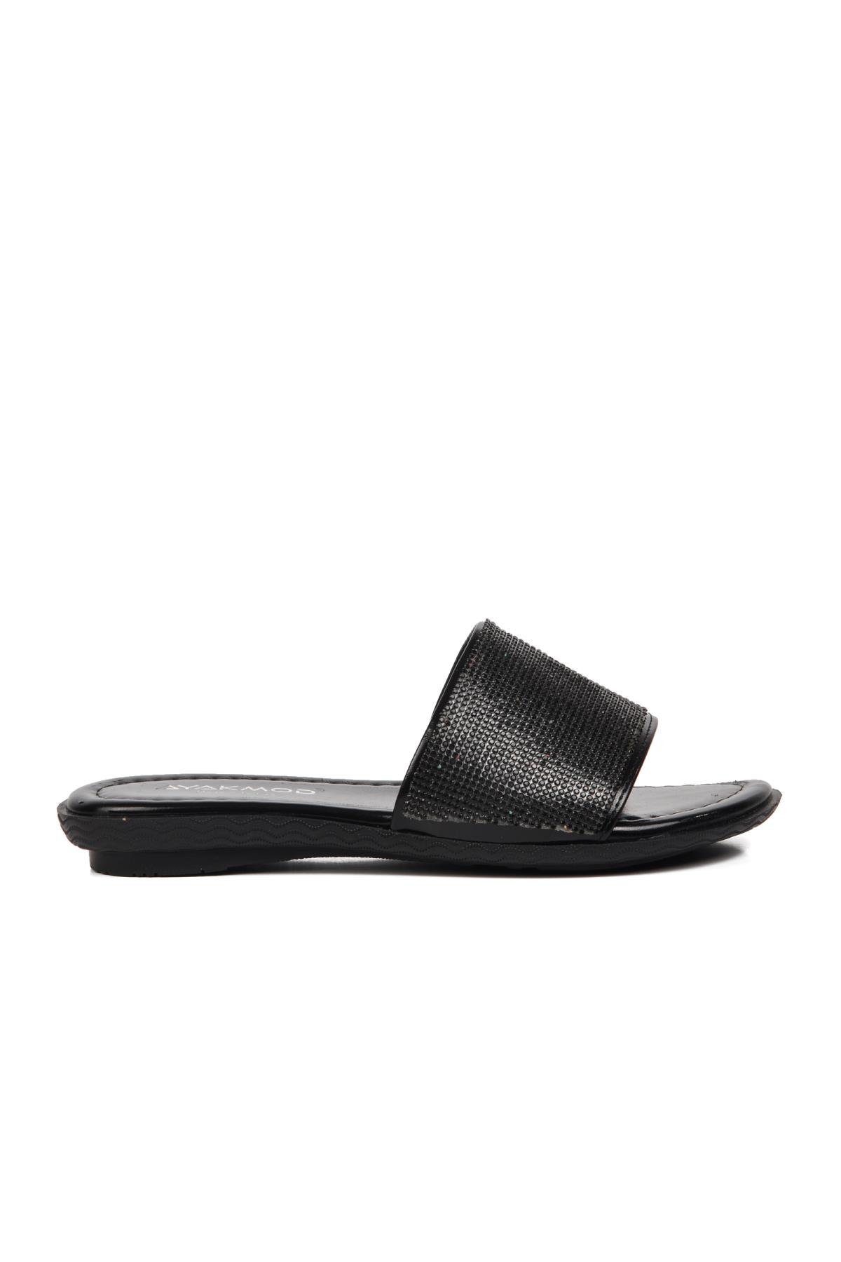 246012 Siyah Taşlı Kadın Terlik - Görsel 9