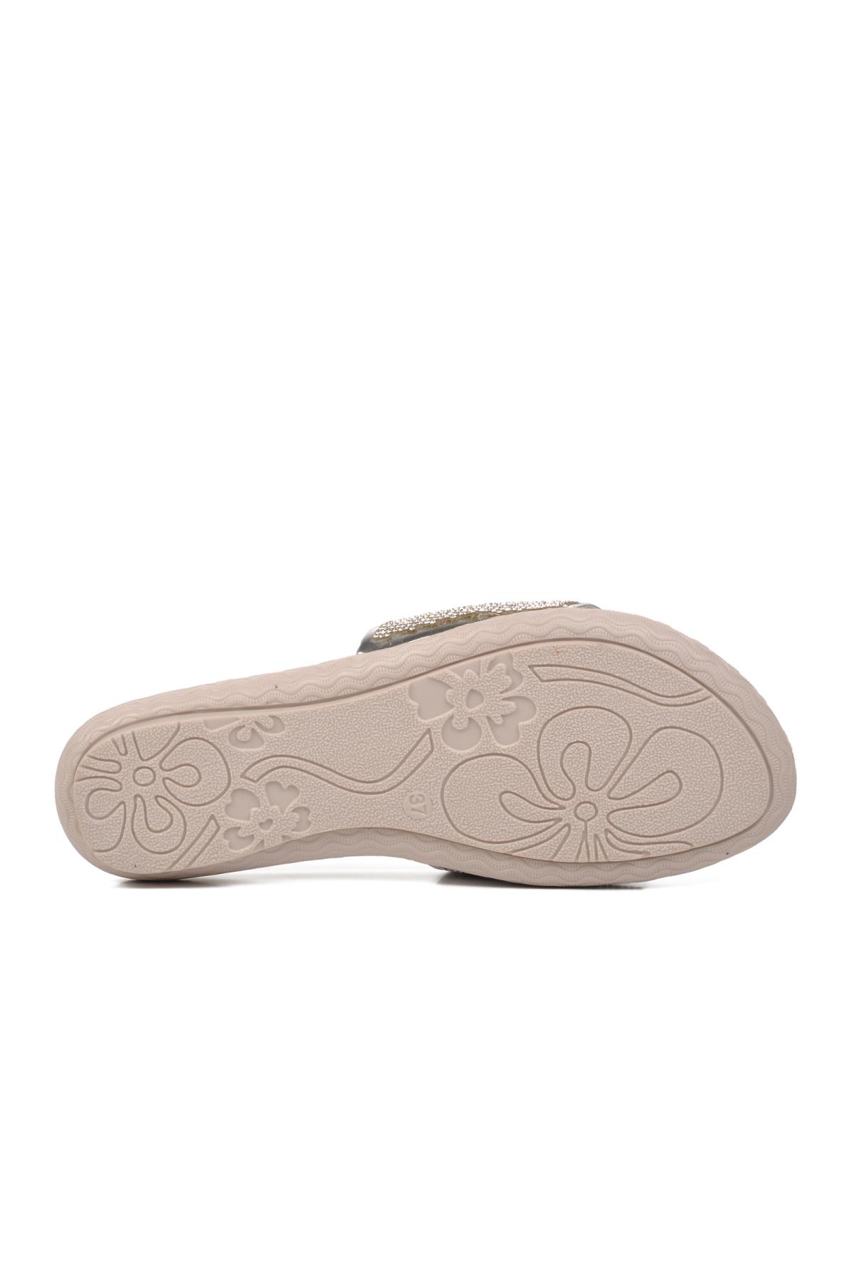 246012 Gümüş Taşlı Kadın Terlik - Görsel 8