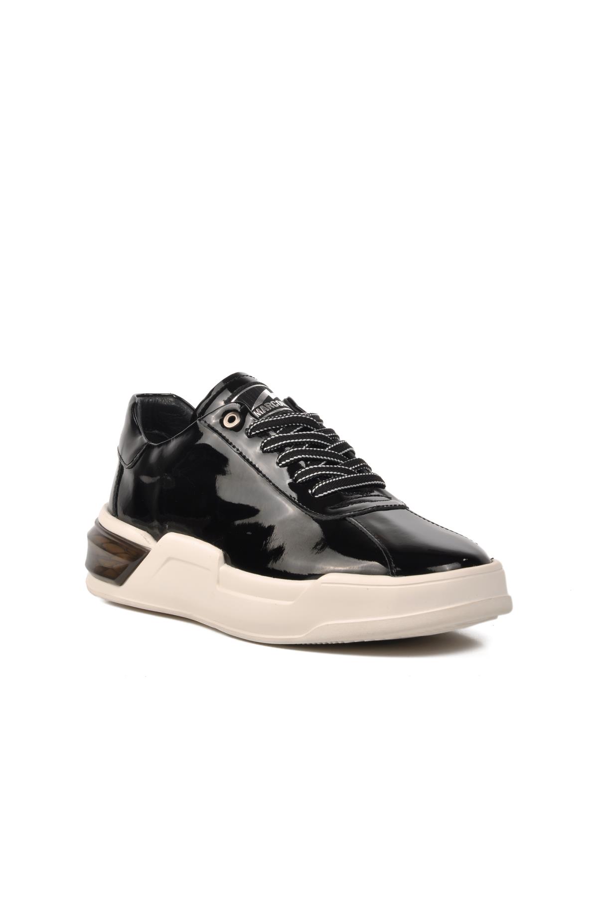 152-19197 Siyah Rugan-Beyaz Hakiki Deri Erkek Sneaker - Görsel 2