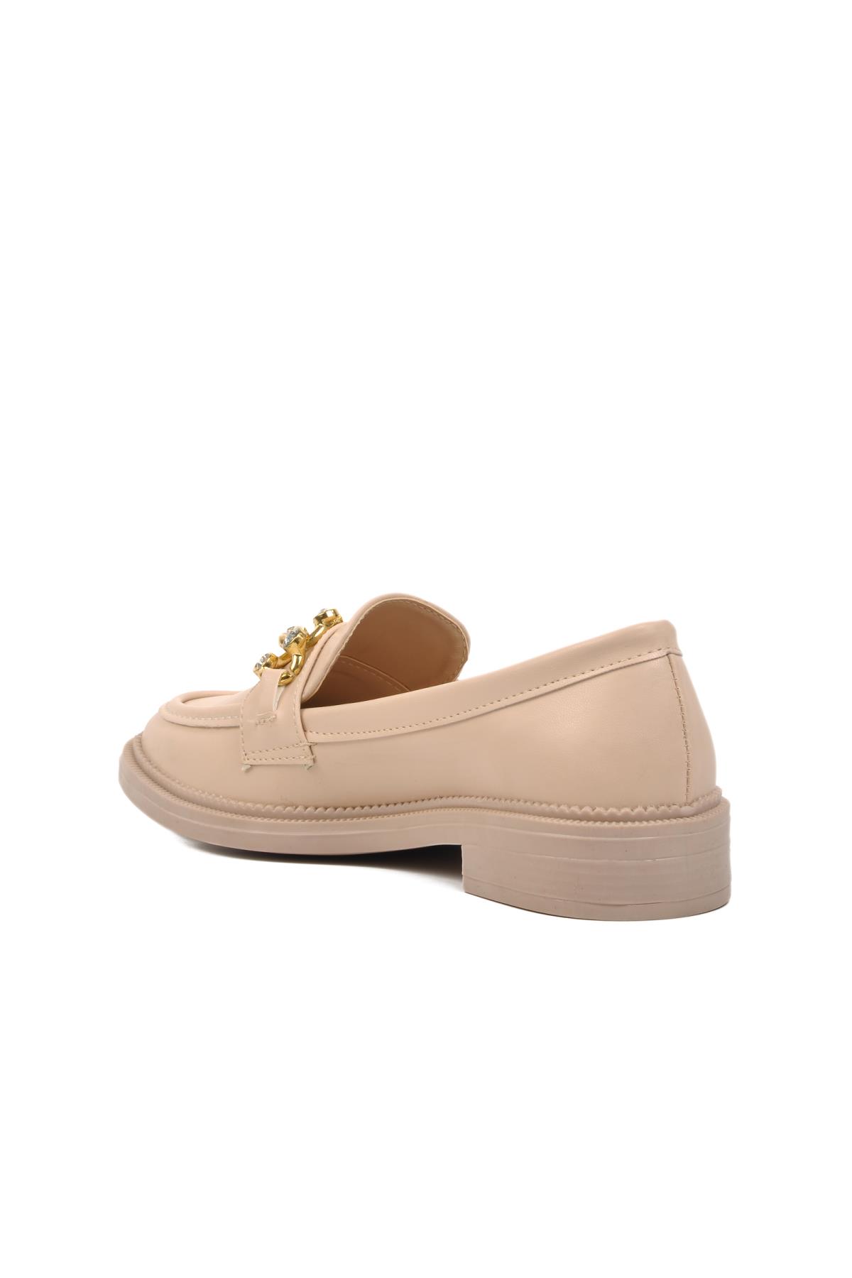 418066 Bej Taşlı Kadın Loafer Ayakkabı - Görsel 7
