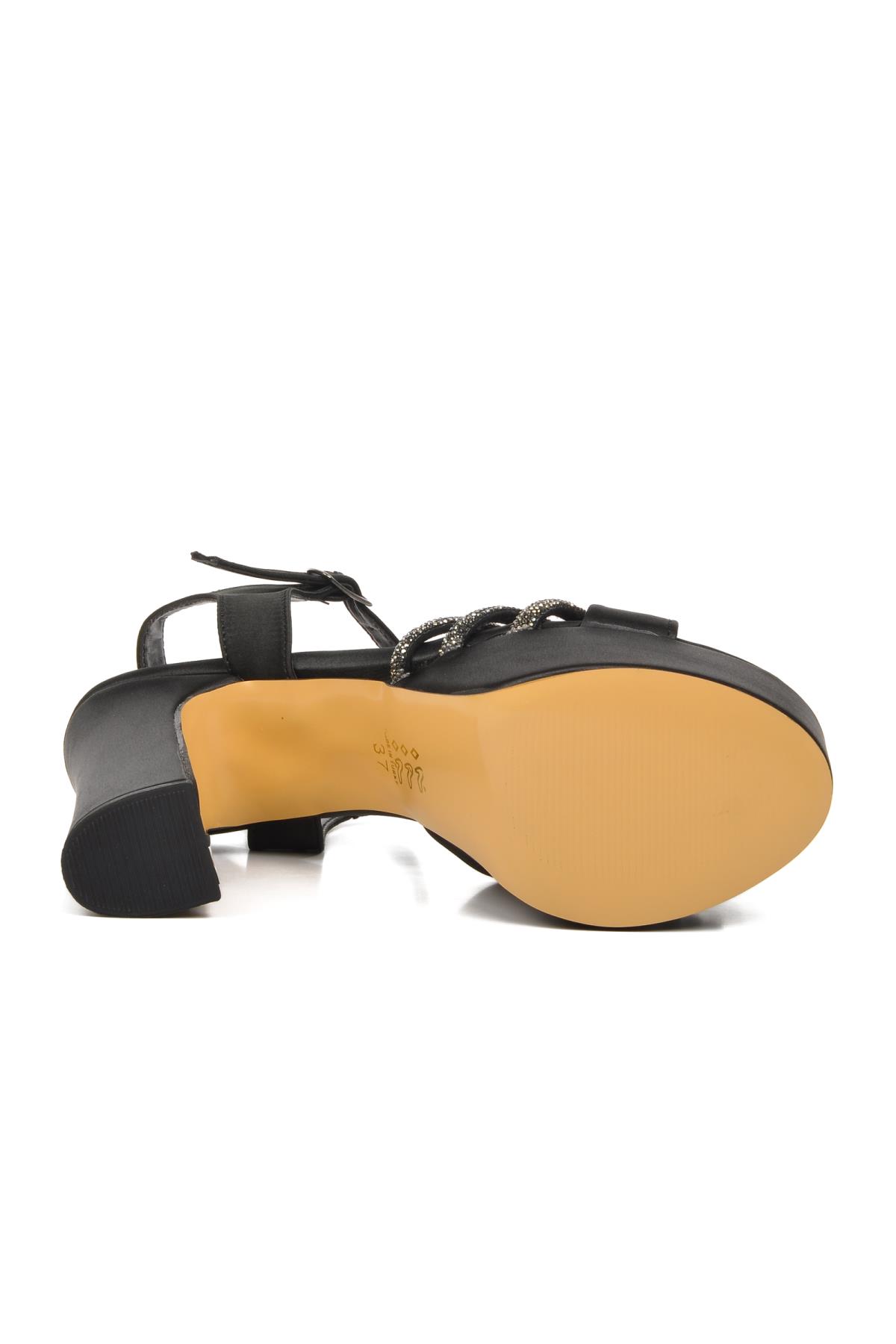 655323 Siyah Kadın Platform Topuklu Ayakkabı - Görsel 6