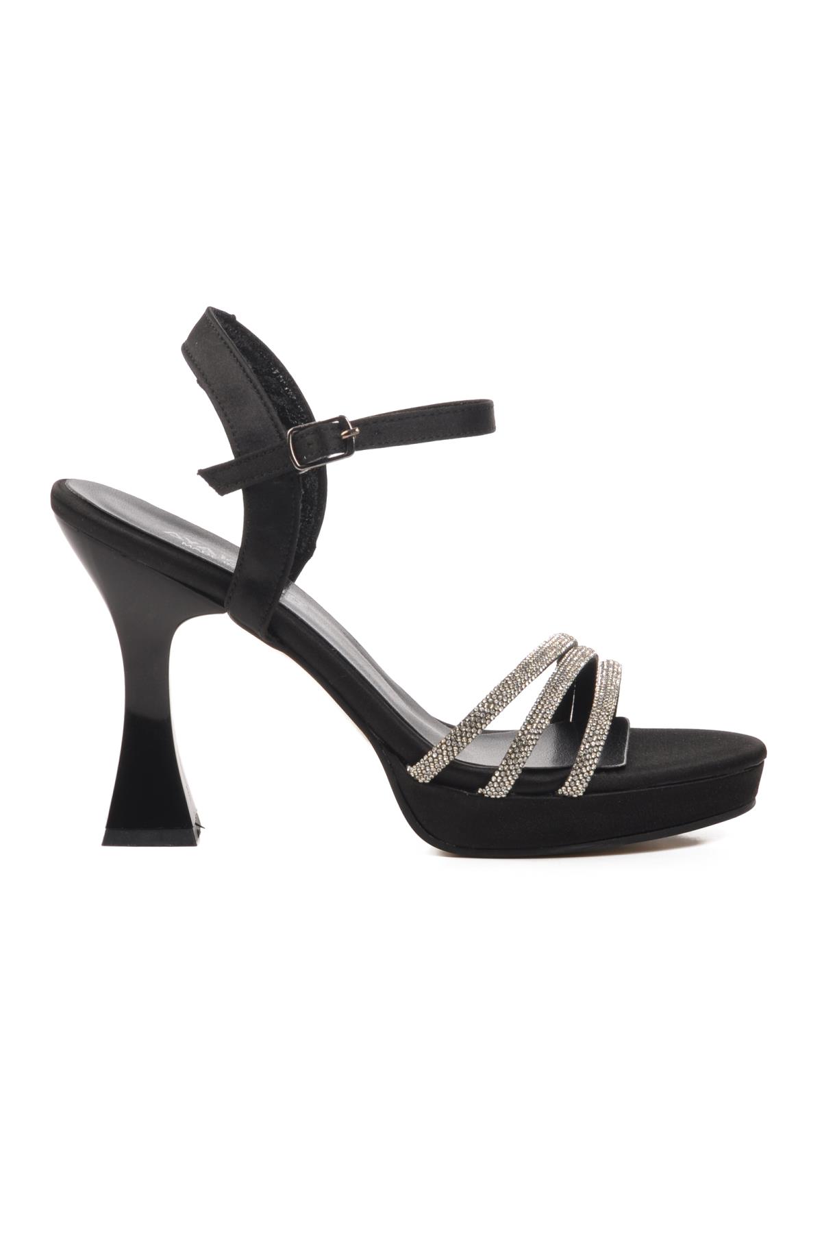 529224 Siyah Kadın Topuklu Ayakkabı - Görsel 3