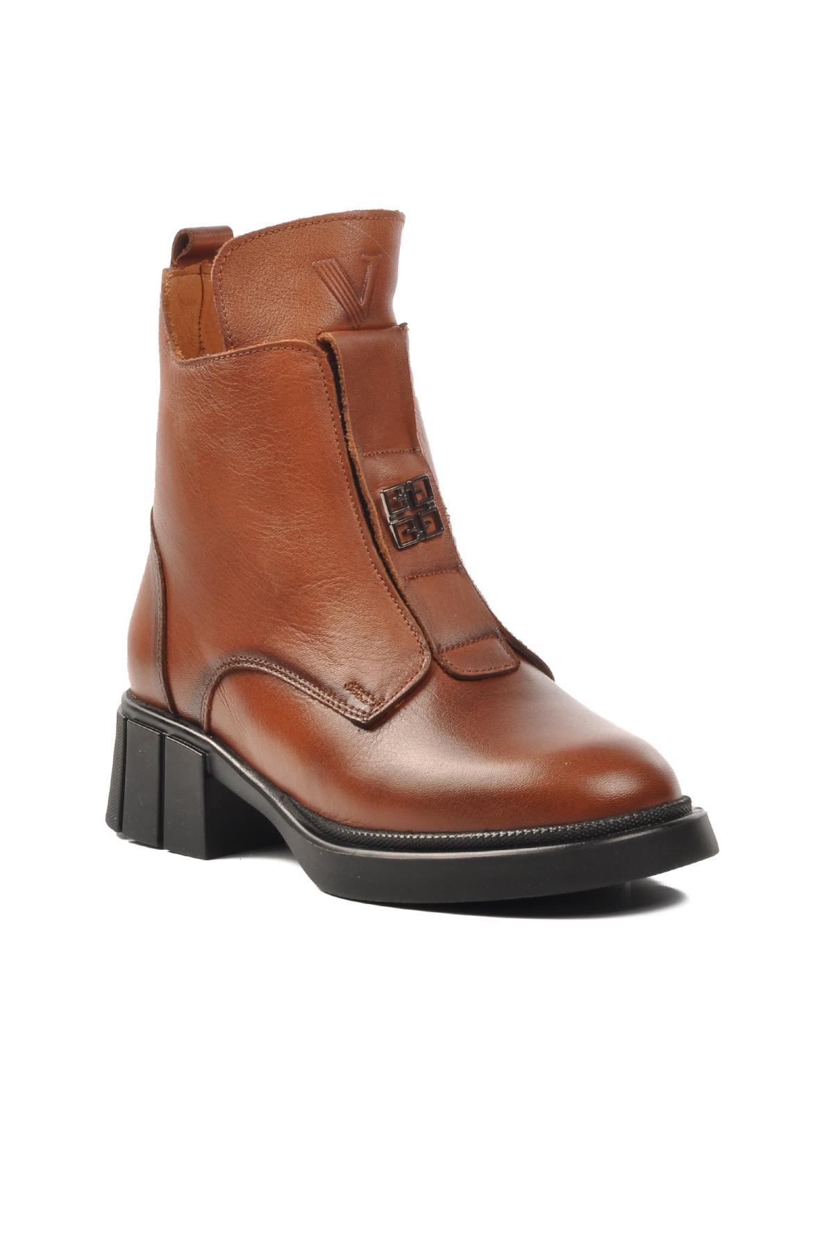 9906 Taba İçi Polarlı Hakiki Deri Kadın Bot - Görsel 2