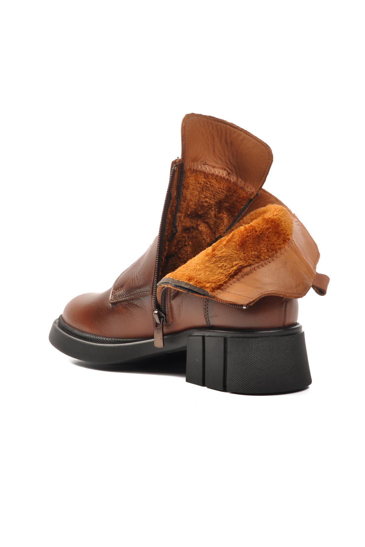 9906 Taba İçi Polarlı Hakiki Deri Kadın Bot - Görsel 5