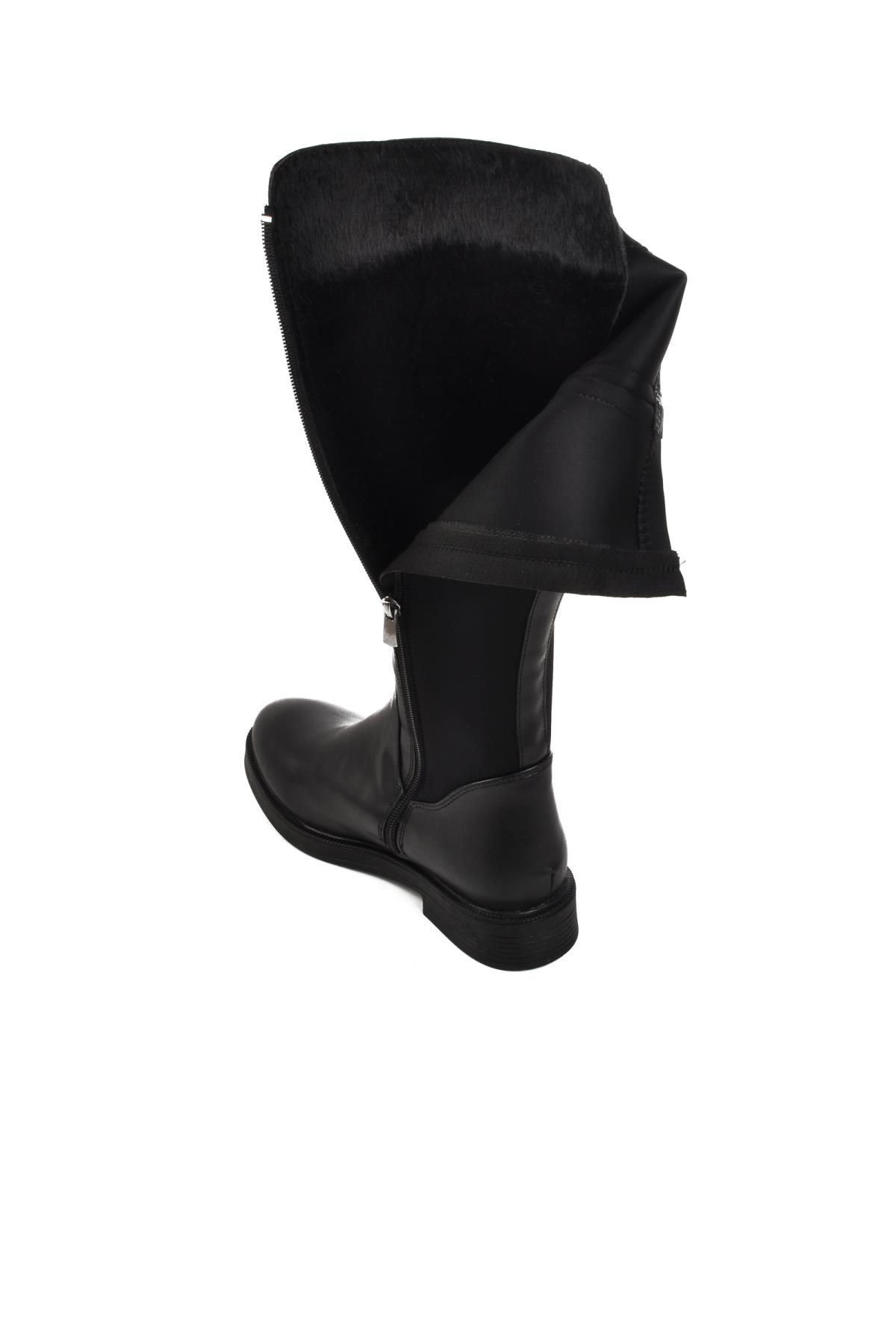PC-52066 Siyah Cilt İçi Polarlı Kadın Çizme - Görsel 5