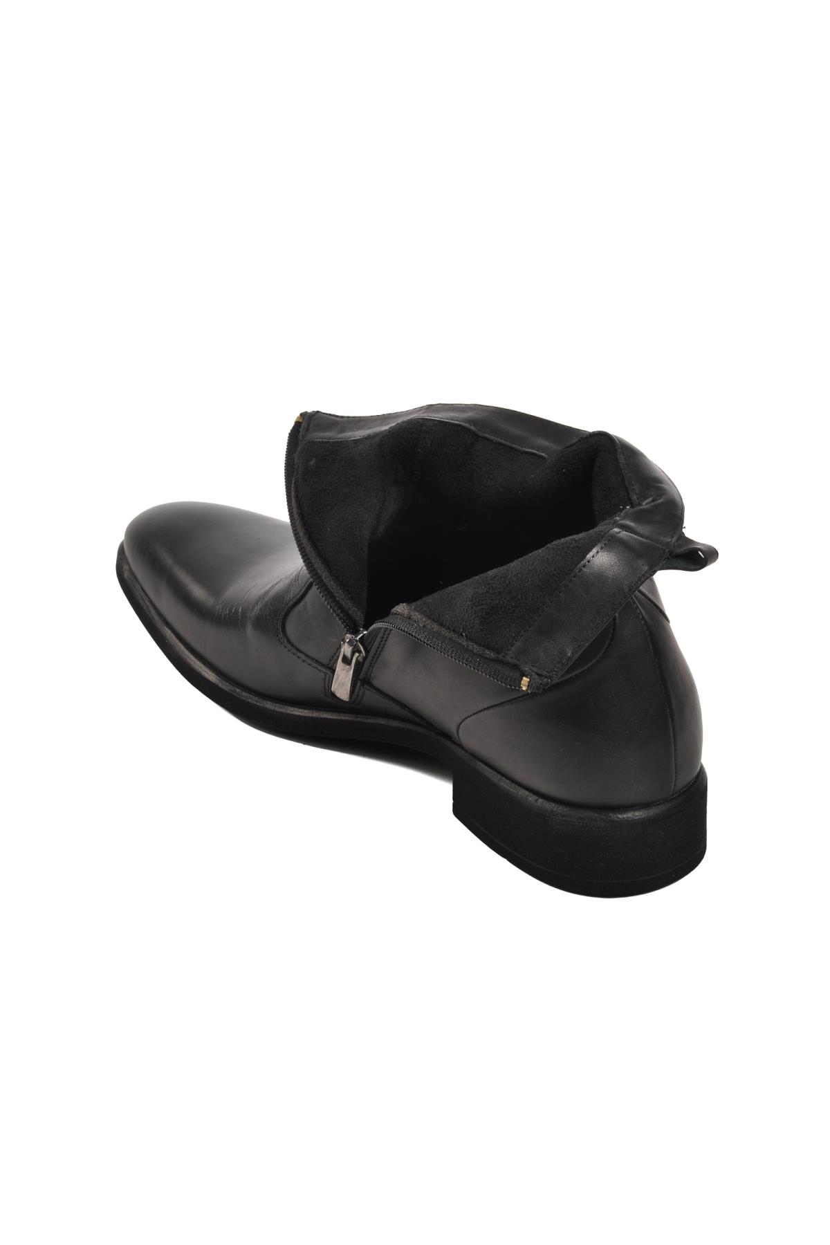 00705 Siyah Hakiki Deri Erkek Bot - Görsel 5
