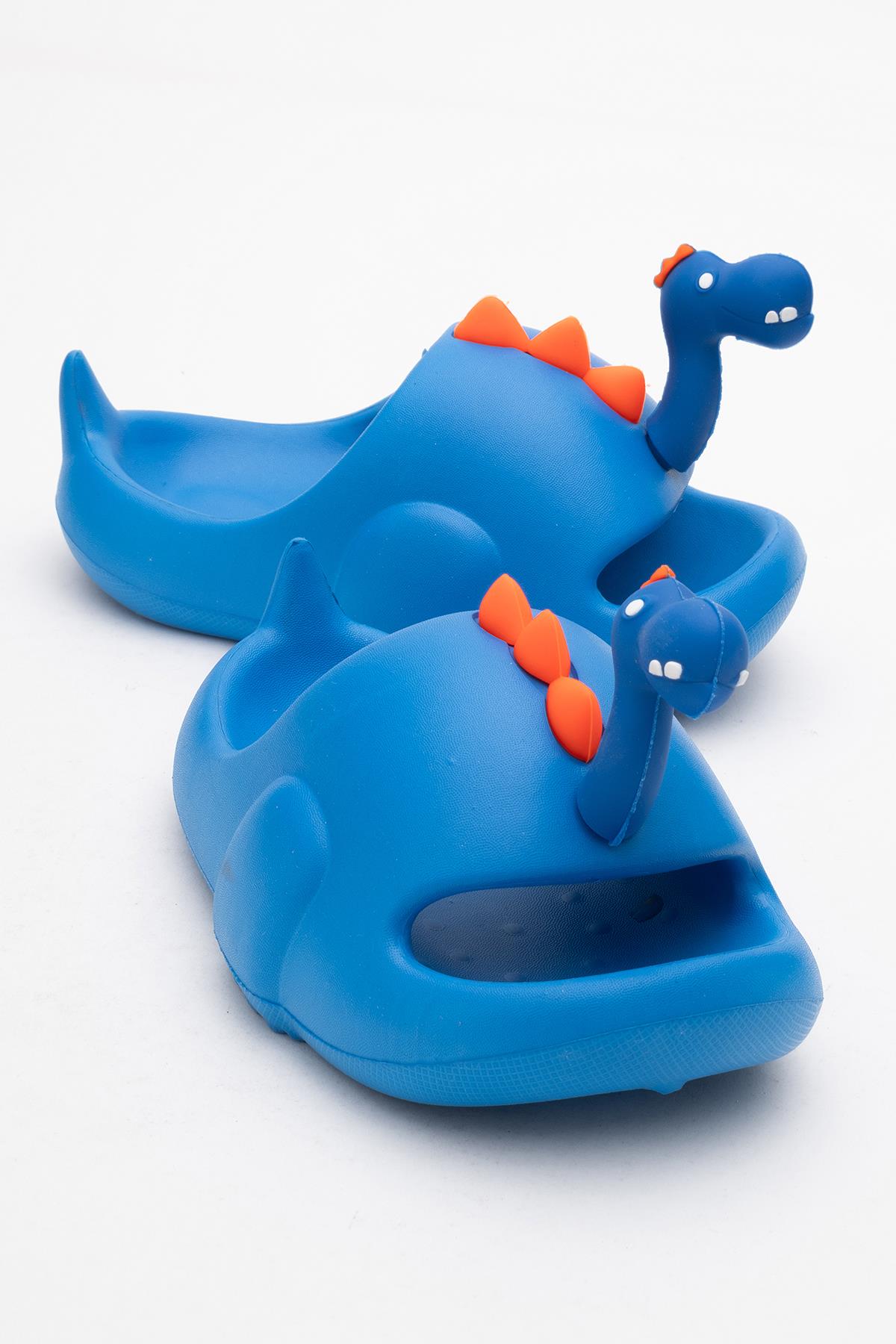 Çocuk Dinozor Figürlü Terlik 25-32 SAX MAVİ - Görsel 2