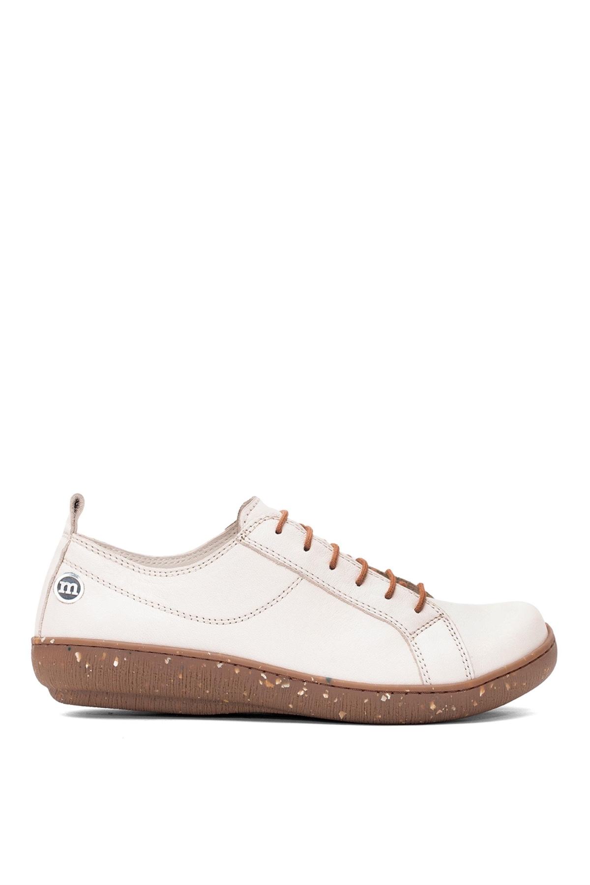 D25YA-870 Kadın Hakiki Deri Casual Ayakkabı Krem - Görsel 2