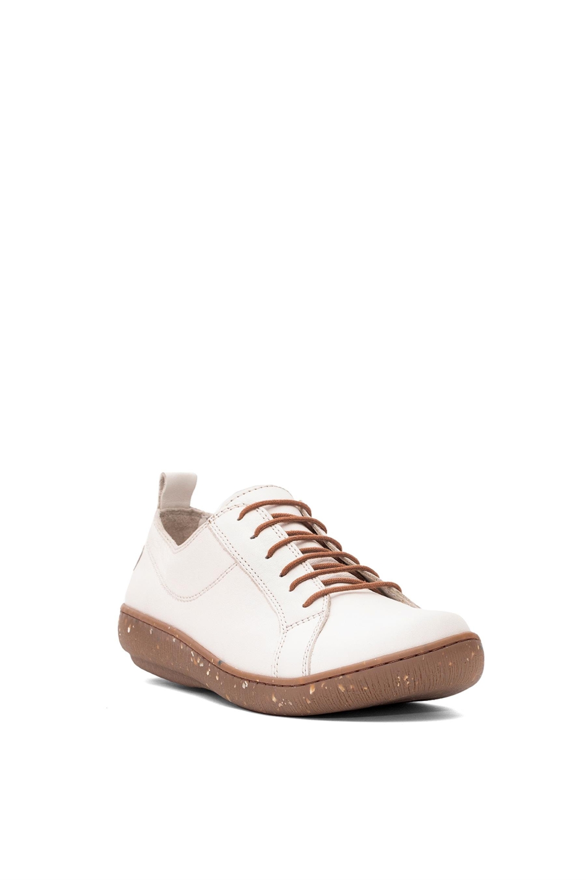 D25YA-870 Kadın Hakiki Deri Casual Ayakkabı Krem - Görsel 3