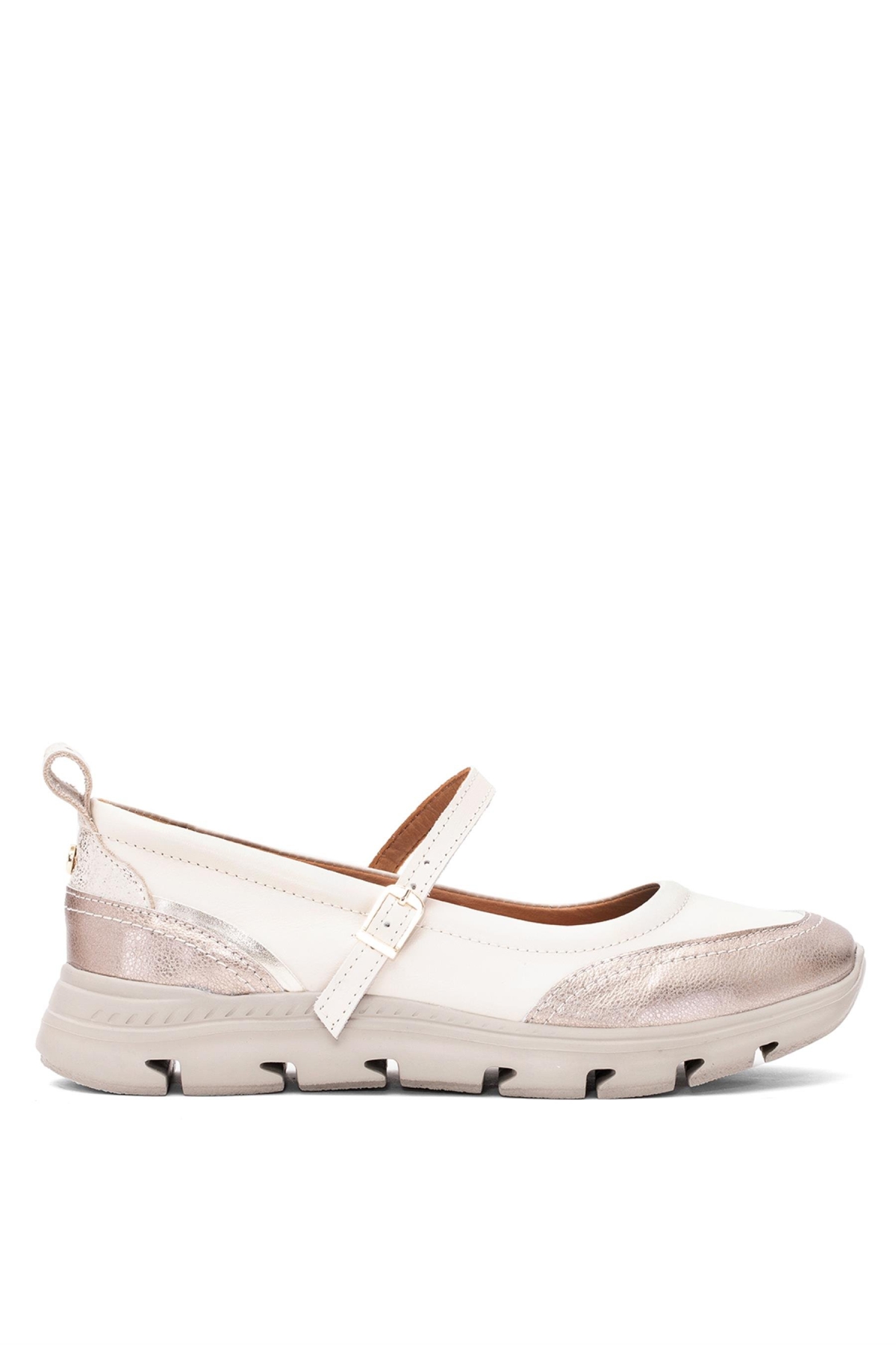 D25YA-750 Kadın Hakiki Deri Casual Ayakkabı Kemik - Görsel 2