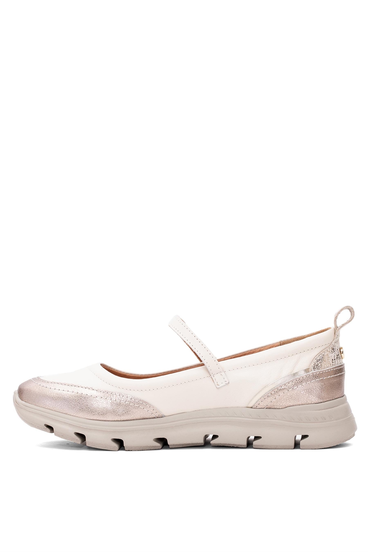 D25YA-750 Kadın Hakiki Deri Casual Ayakkabı Kemik - Görsel 4