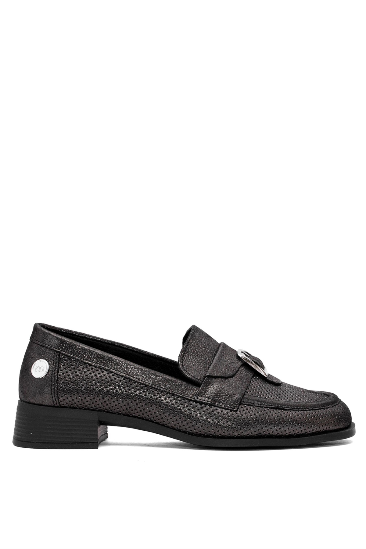 D25YA-7295 Kadın Hakiki Deri Casual Ayakkabı Platin - Görsel 2