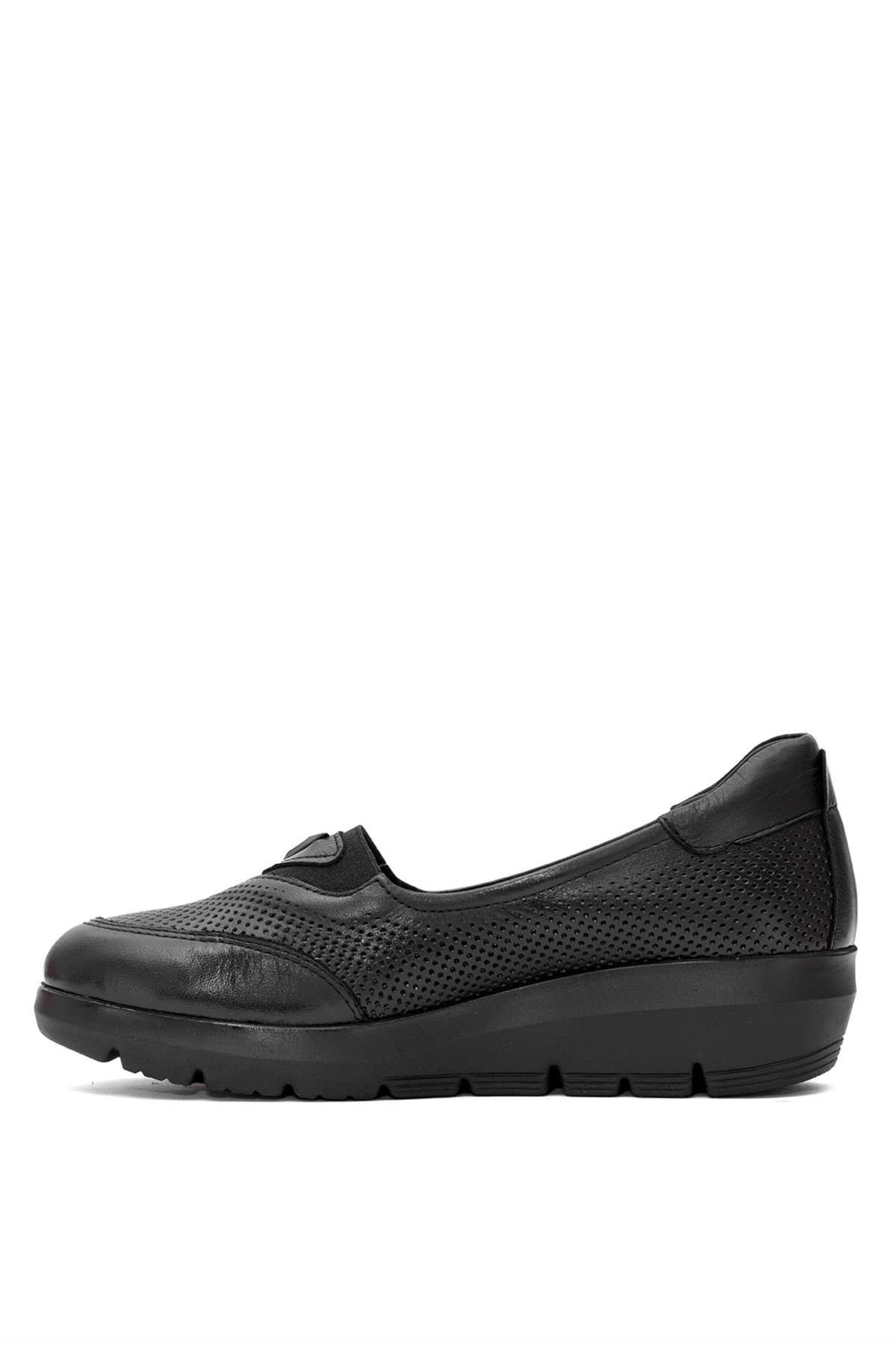 D25YA-7450 Kadın Hakiki Deri Casual Ayakkabı Siyah - Görsel 4