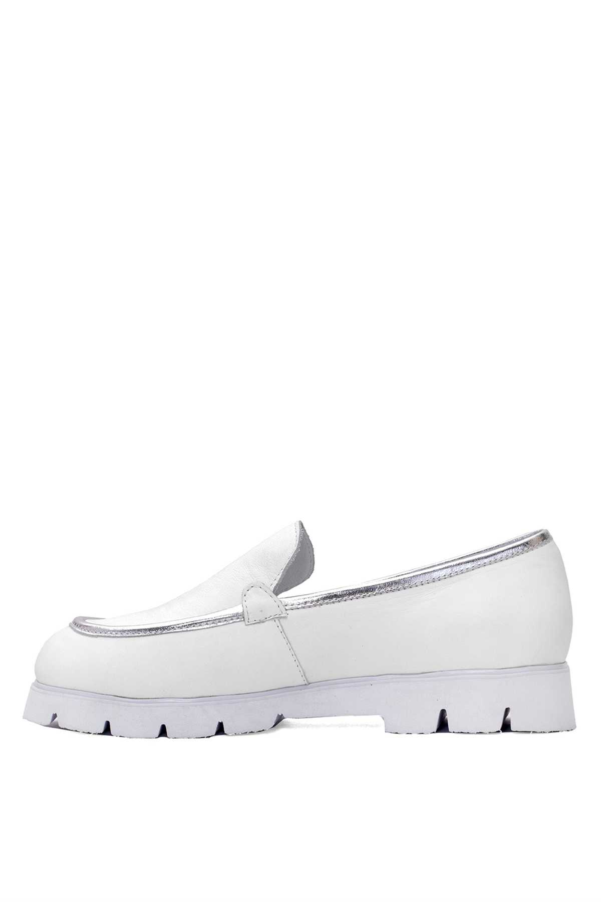 D25YA-7380 Kadın Hakiki Deri Casual Ayakkabı Beyaz - Görsel 4