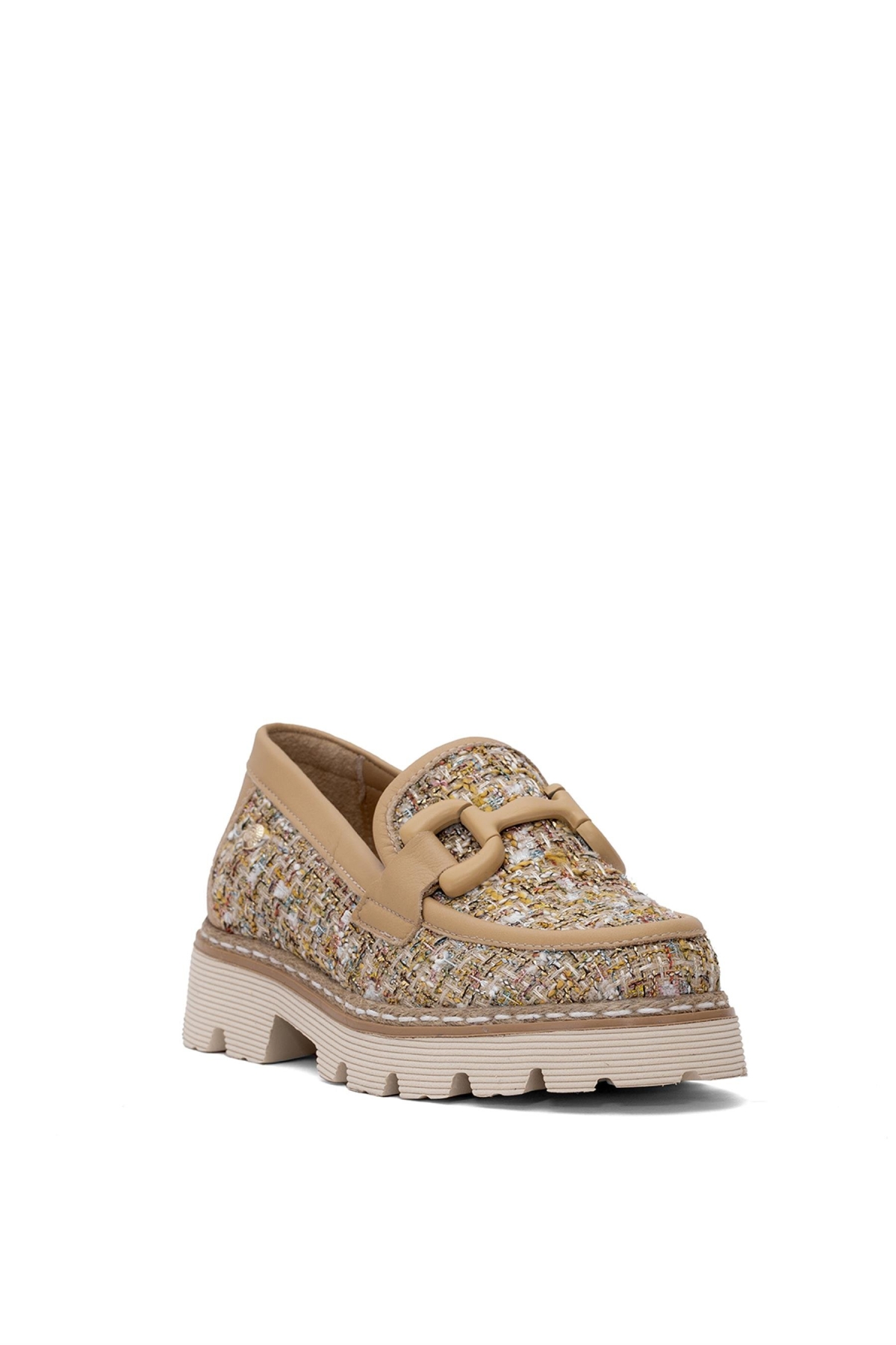 D25YA-3770 Kadın Hakiki Deri Casual Ayakkabı Kum Rengi - Görsel 3