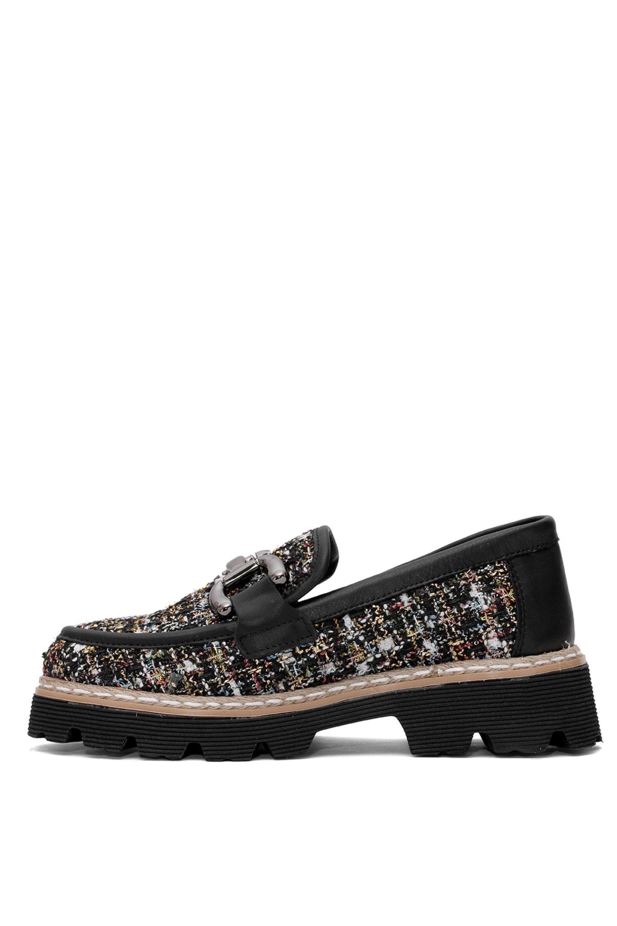 D25YA-3770 Kadın Hakiki Deri Casual Ayakkabı Siyah - Görsel 4