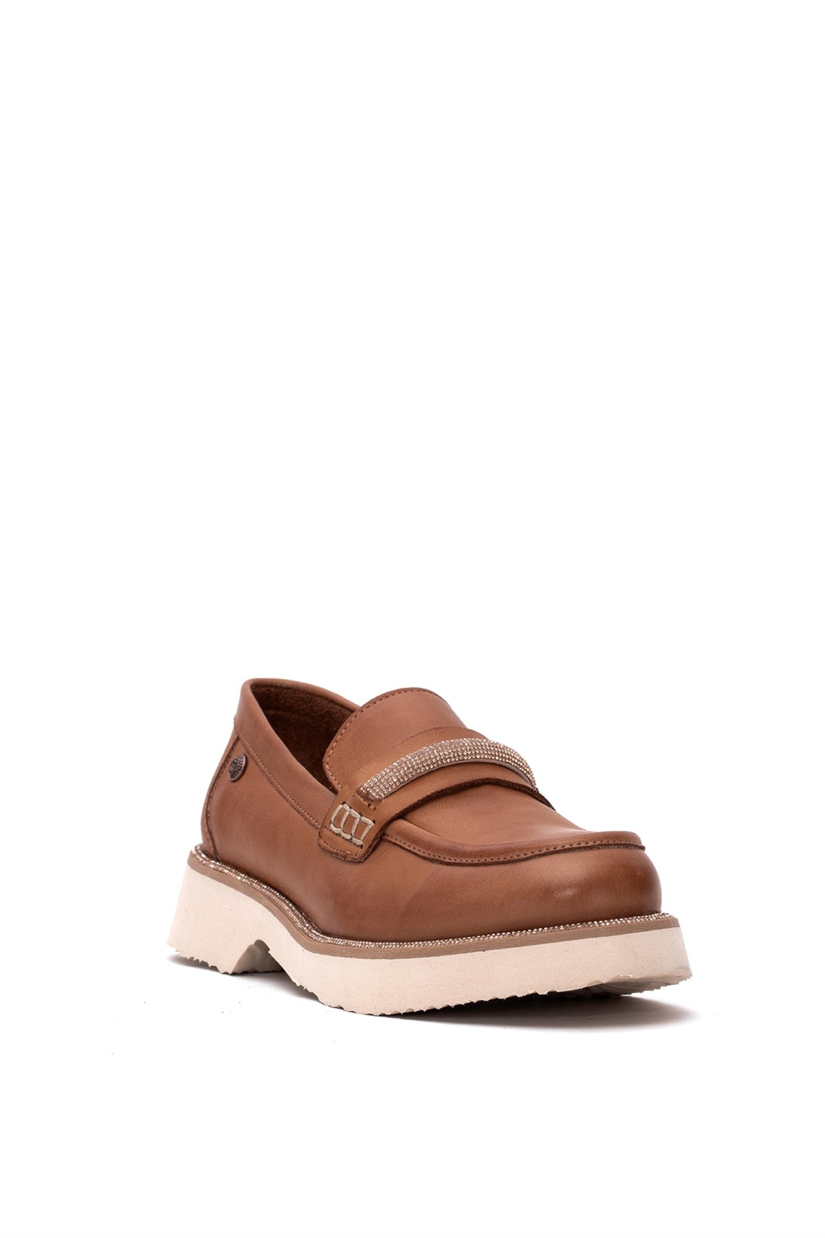 D25YA-3735 Kadın Hakiki Deri Casual Ayakkabı Taba - Görsel 3