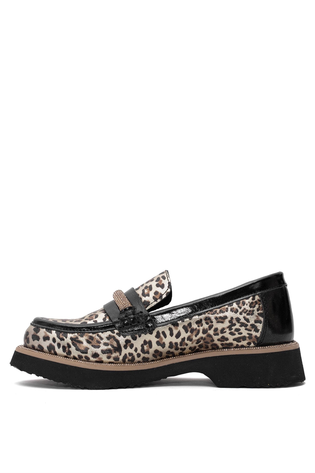 D25YA-3735 Kadın Hakiki Deri Casual Ayakkabı Altın - Görsel 4