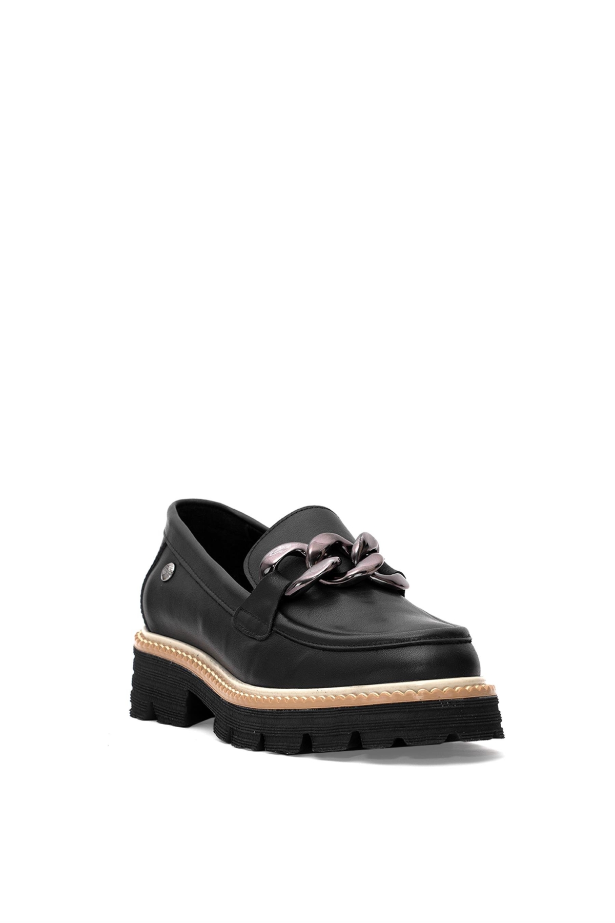 D25YA-3690 Kadın Hakiki Deri Casual Ayakkabı Siyah - Görsel 3