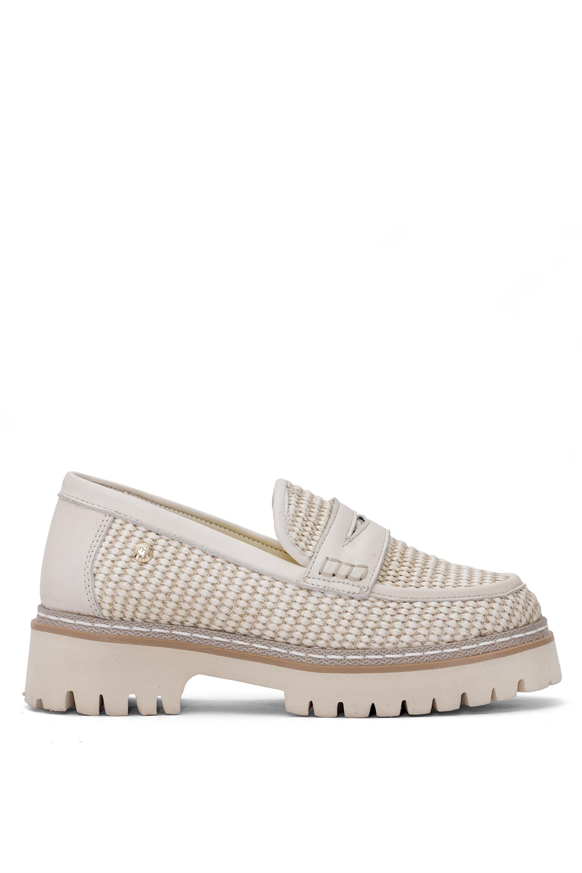 D25YA-3660 Kadın Hakiki Deri Casual Ayakkabı Krem - Görsel 2