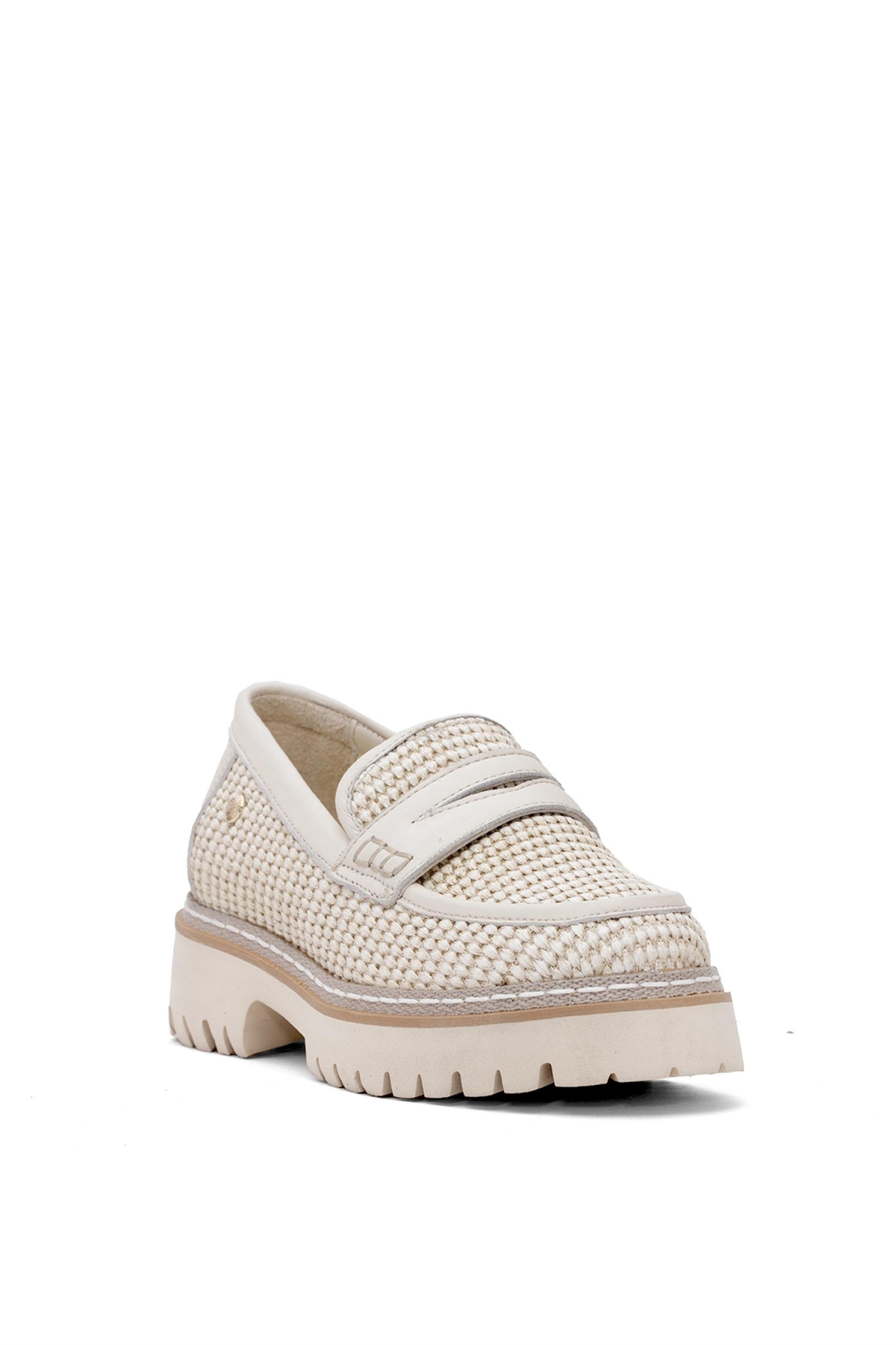 D25YA-3660 Kadın Hakiki Deri Casual Ayakkabı Krem - Görsel 4