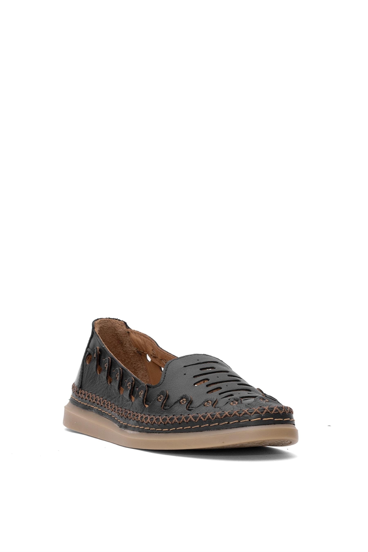 D25YA-345 Kadın Hakiki Deri Casual Ayakkabı Siyah - Görsel 3