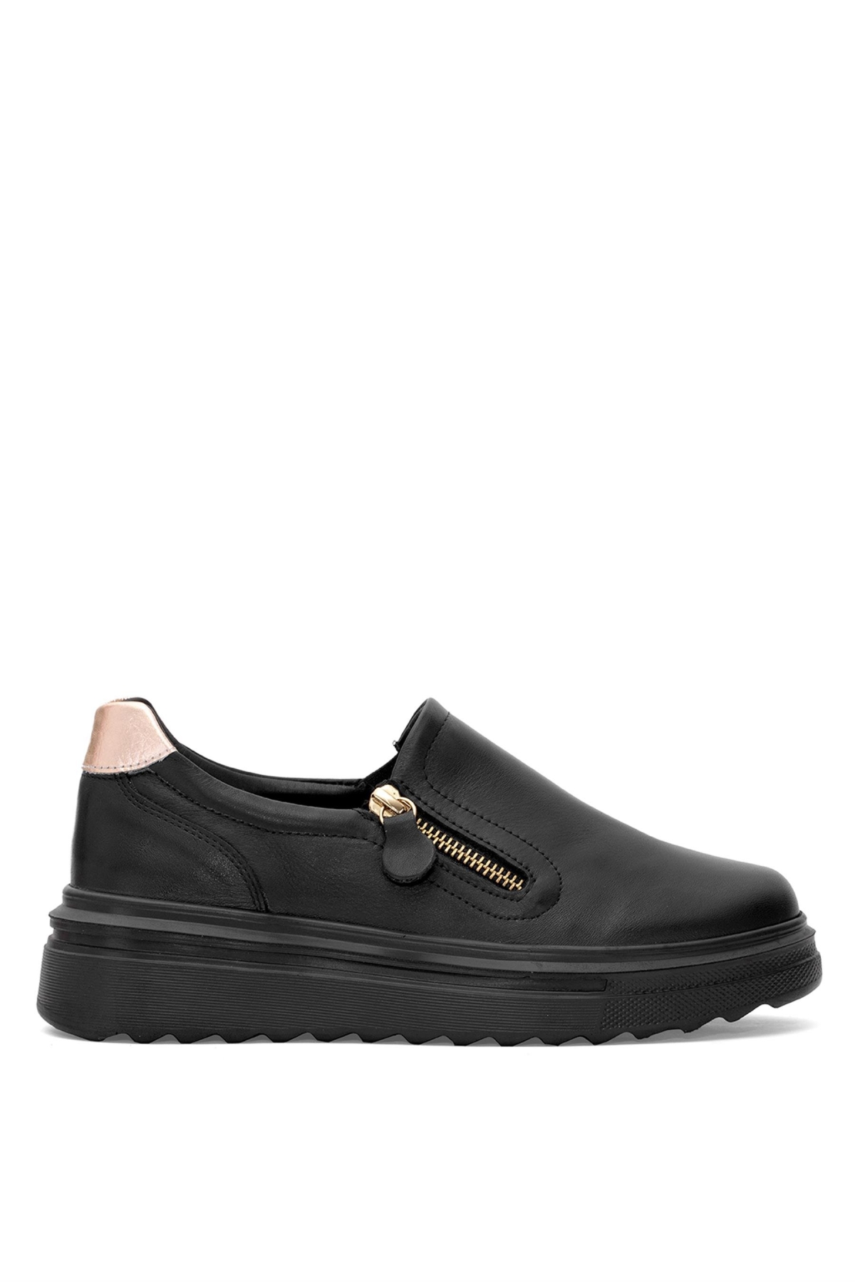 D25YA-3250 Kadın Hakiki Deri Casual Ayakkabı Siyah - Görsel 2