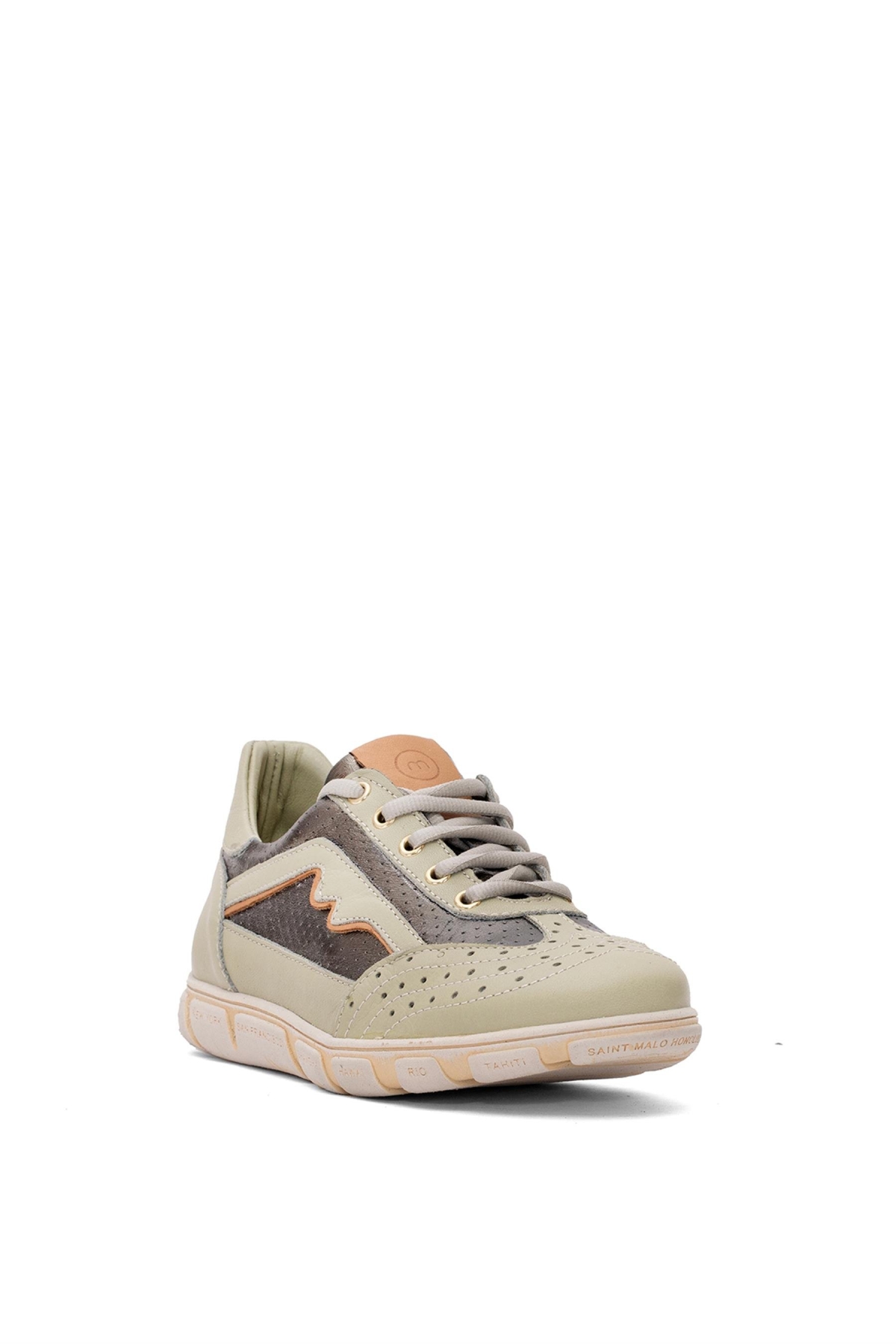 D25YA-3225 Kadın Hakiki Deri Casual Ayakkabı Yeşil - Görsel 3