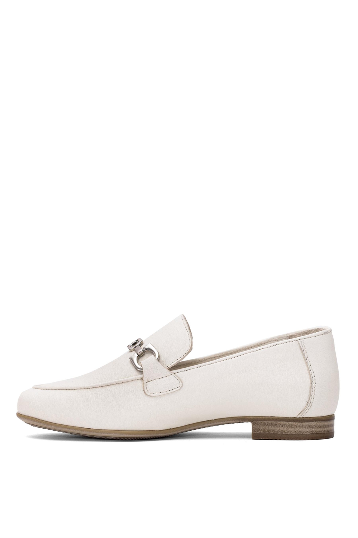 D25YA-3090 Kadın Hakiki Deri Casual Ayakkabı Kemik - Görsel 4