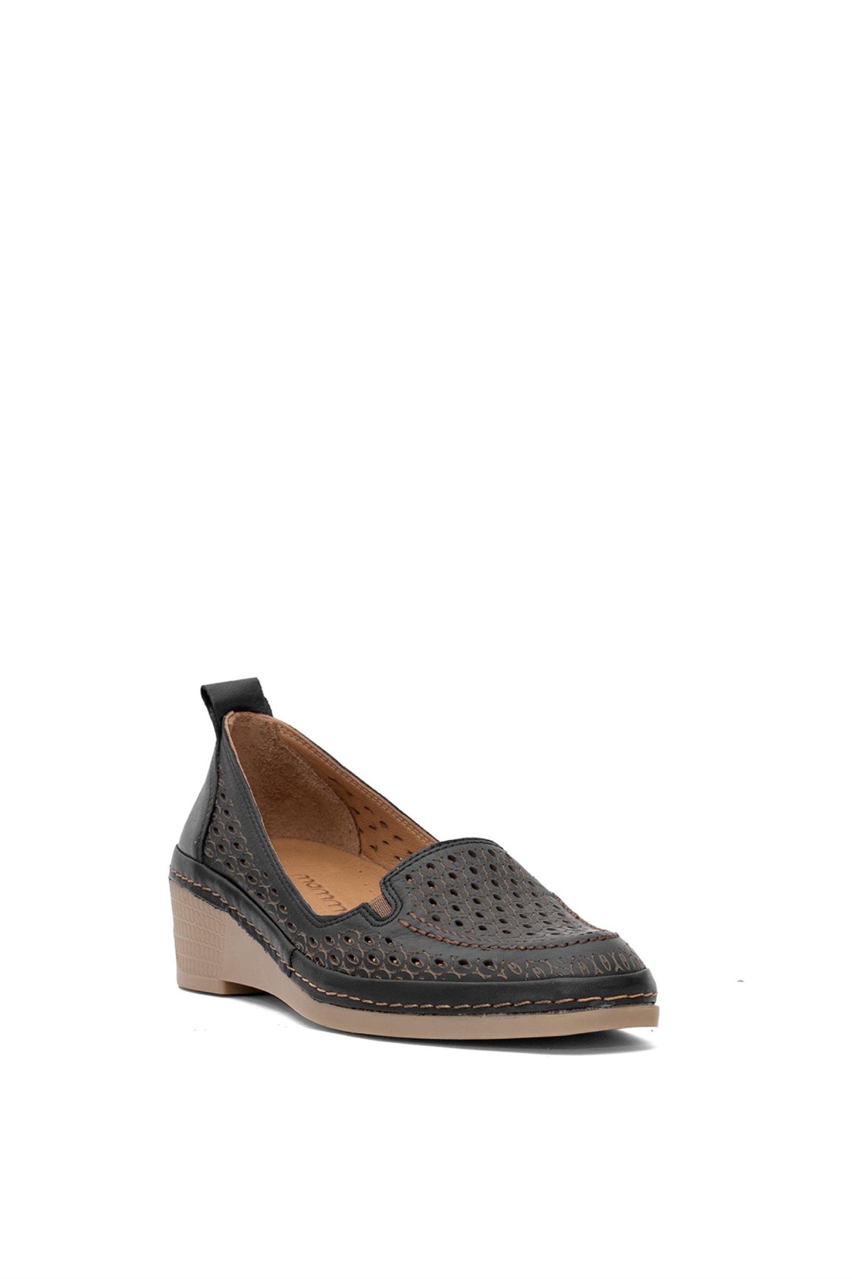 D25YA-330 Kadın Hakiki Deri Dolgu Topuk Ayakkabı Siyah - Görsel 3