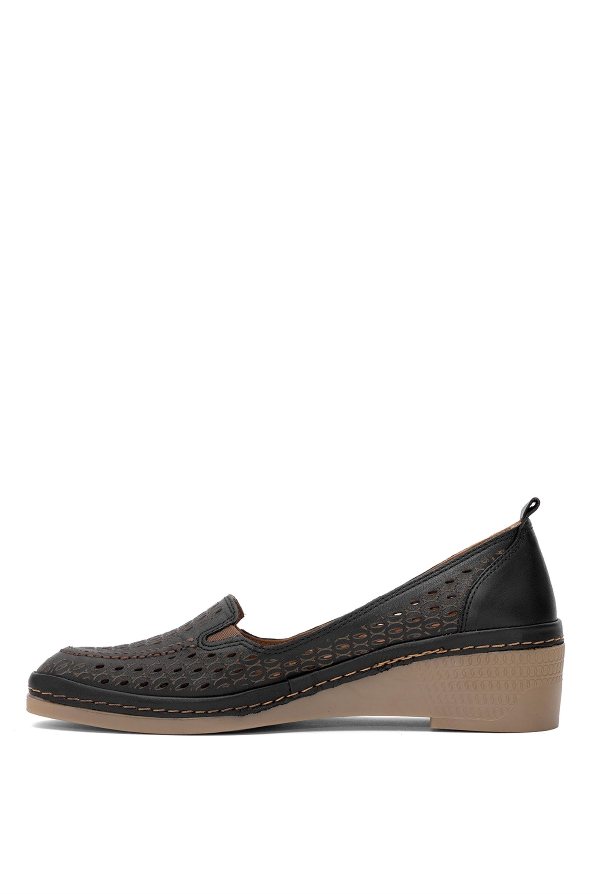 D25YA-330 Kadın Hakiki Deri Dolgu Topuk Ayakkabı Siyah - Görsel 4